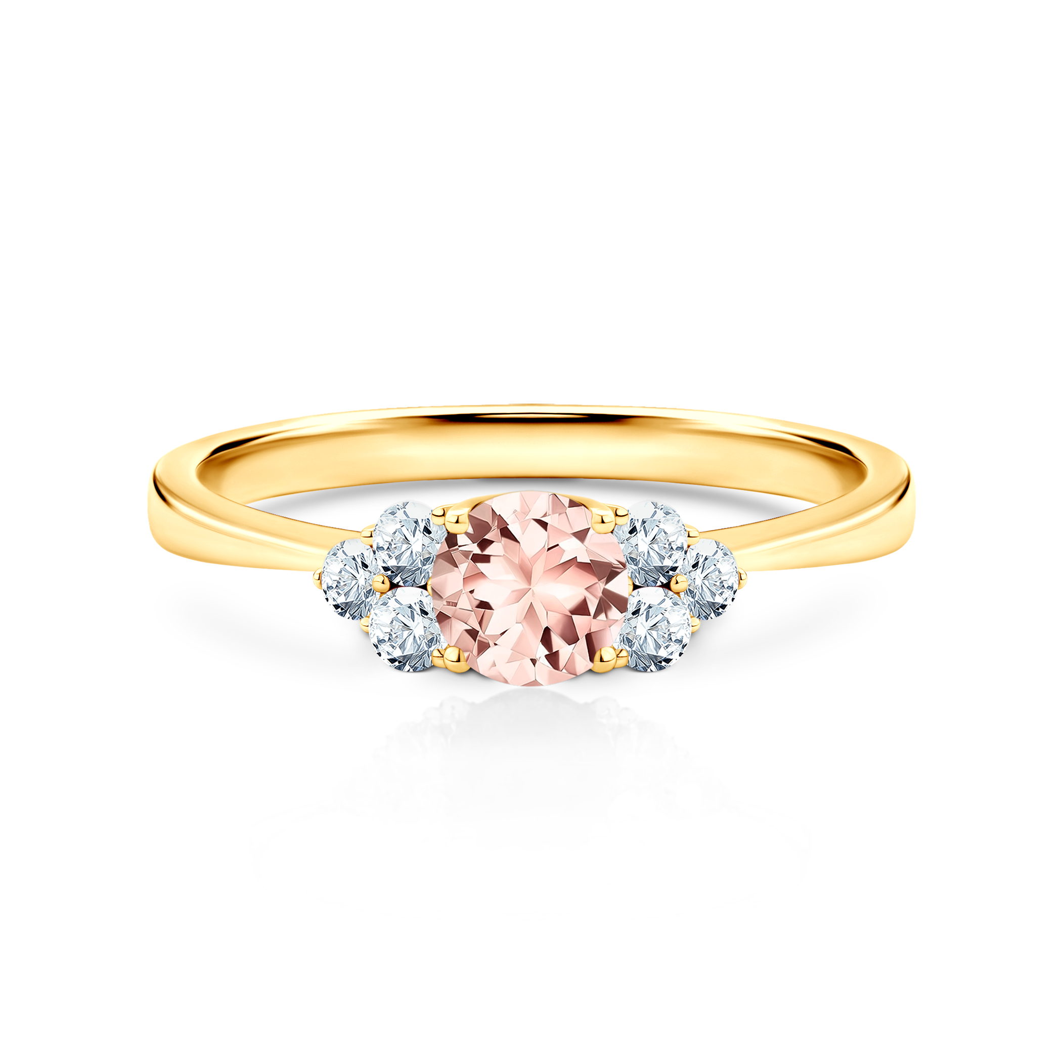 Pierścionek zaręczynowy Fairytale: złoty, morganit