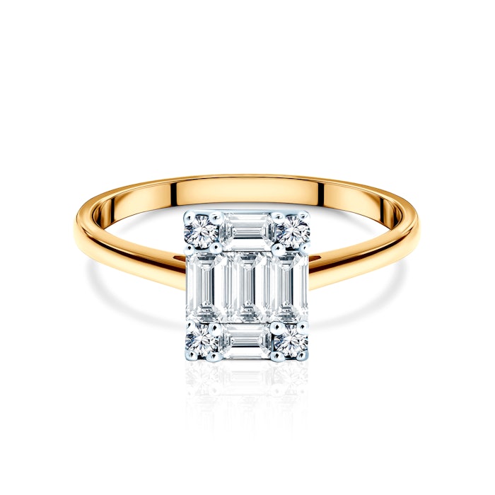 Pierścionek zaręczynowy SAVICKI: dwukolorowe złoto, diamenty