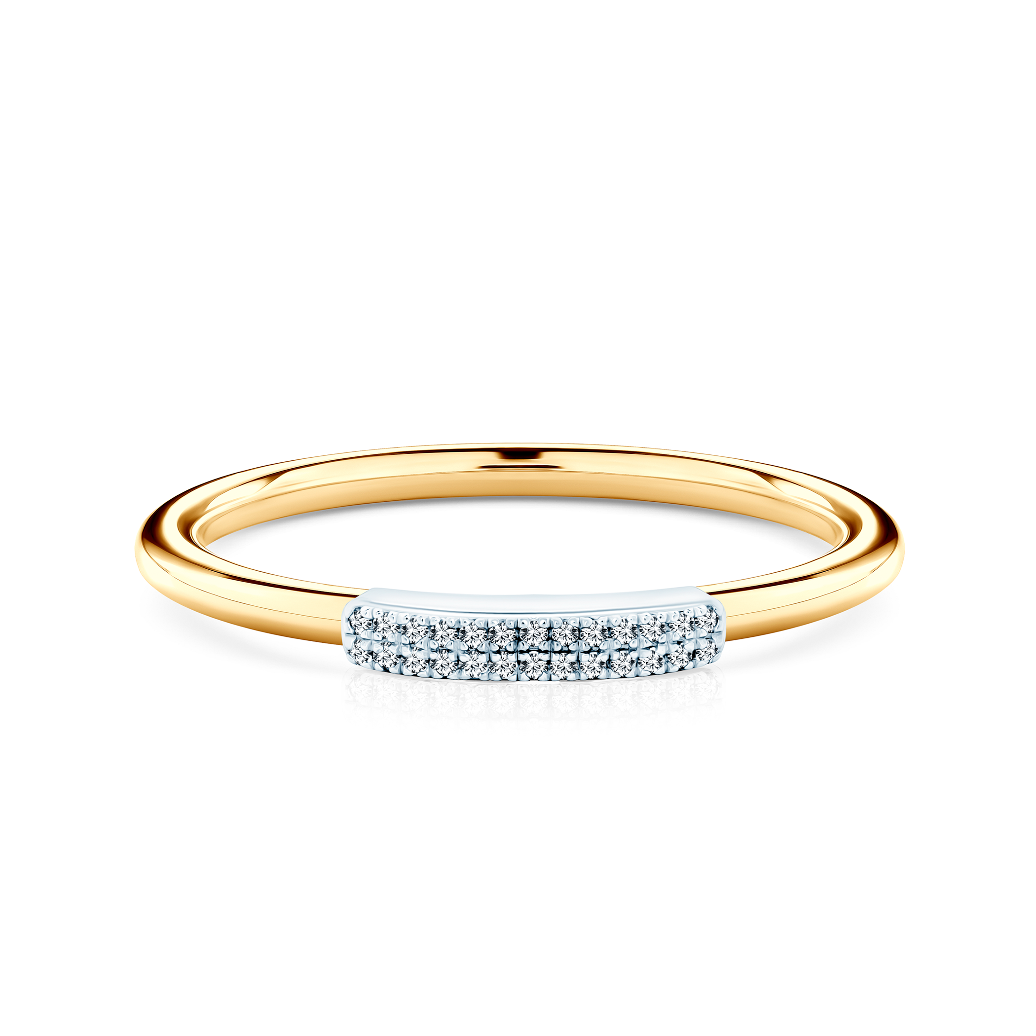 Pierścionek zaręczynowy SAVICKI: dwukolorowe złoto, diamenty