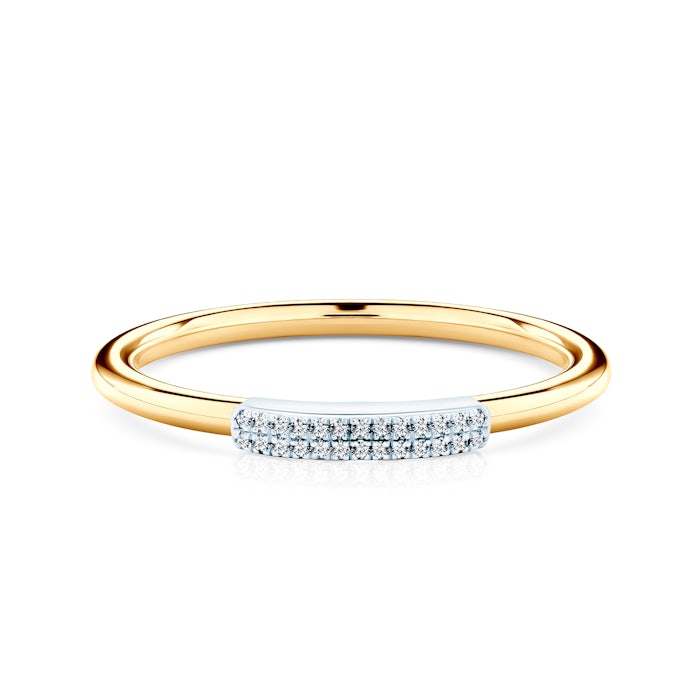 Pierścionek zaręczynowy SAVICKI: dwukolorowe złoto, diamenty