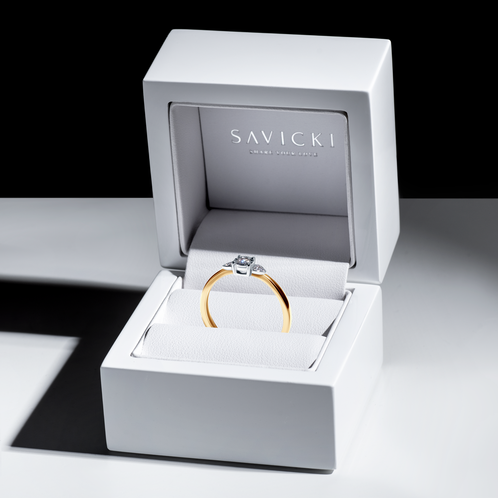 Verlobungsring SAVICKI: zweifarbiges Gold, Diamanten - 3