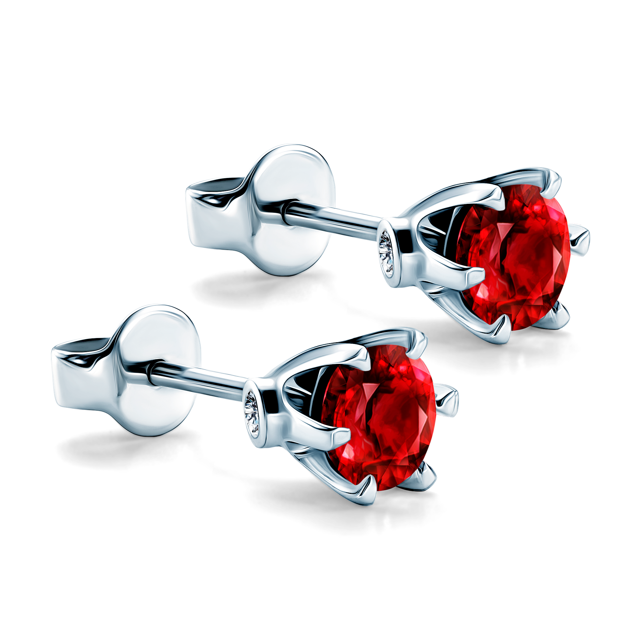 Kolczyki The Journey: białe złoto, rubiny  - 4