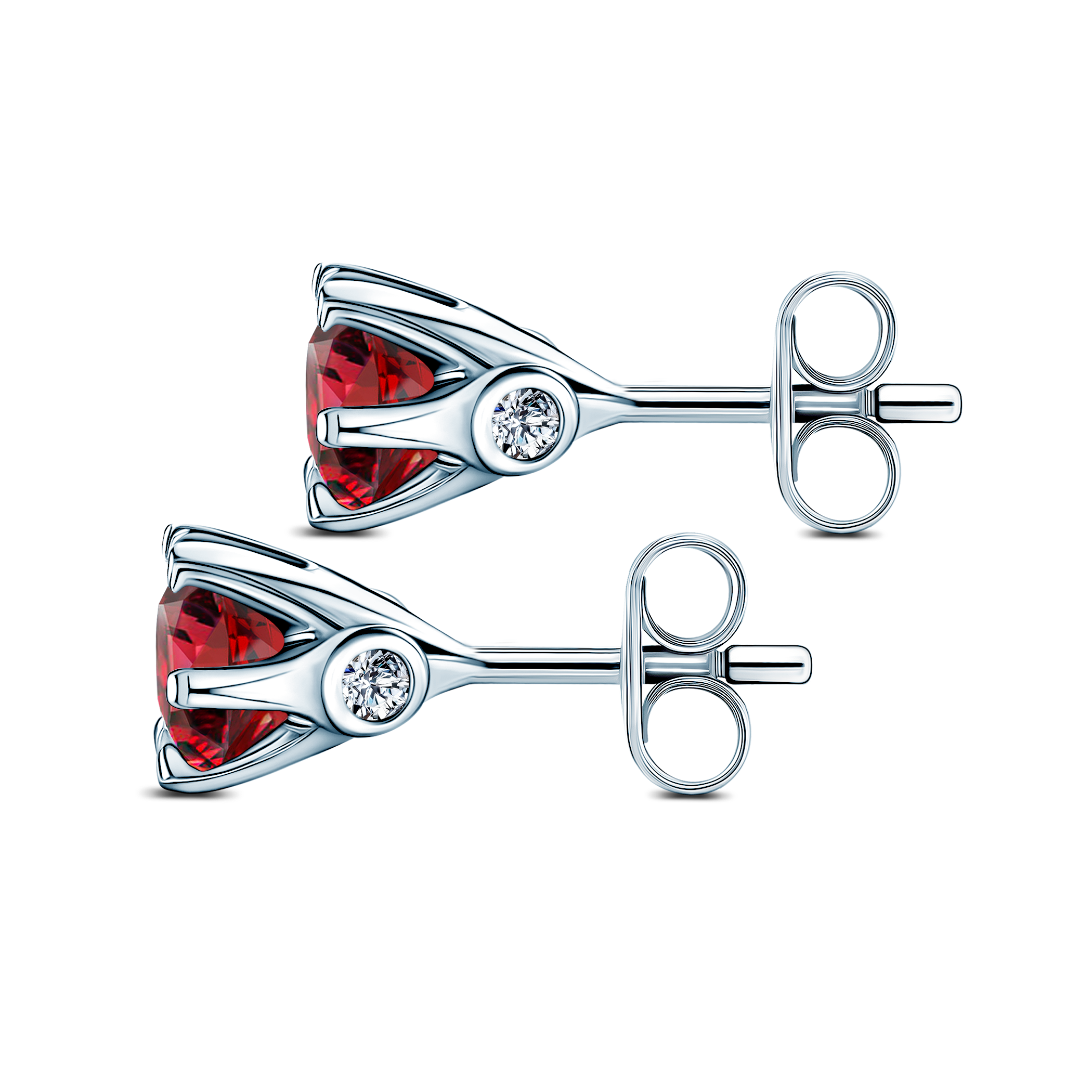 Kolczyki The Journey: białe złoto, rubiny  - 5