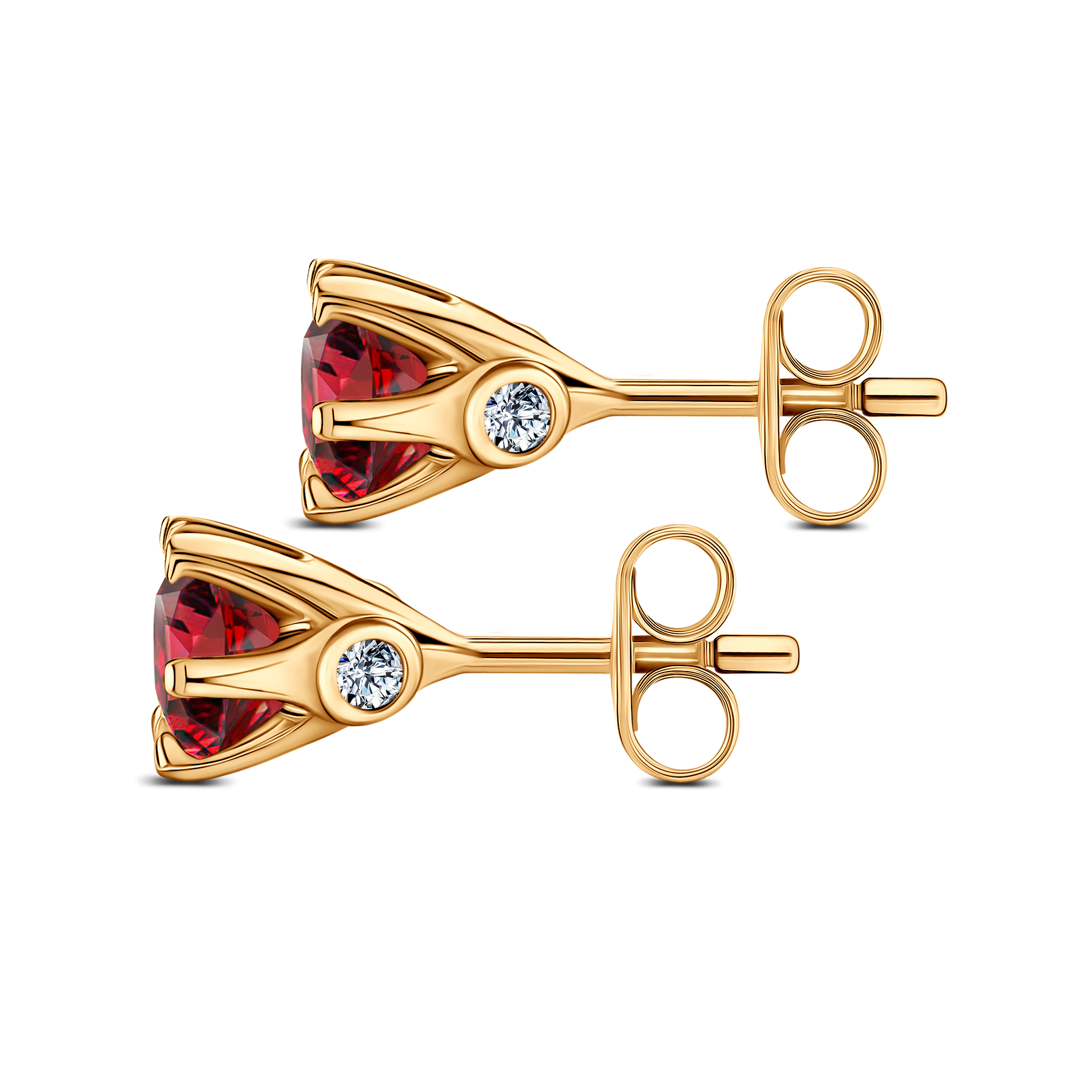 Kolczyki The Journey: złote, rubiny  - 5