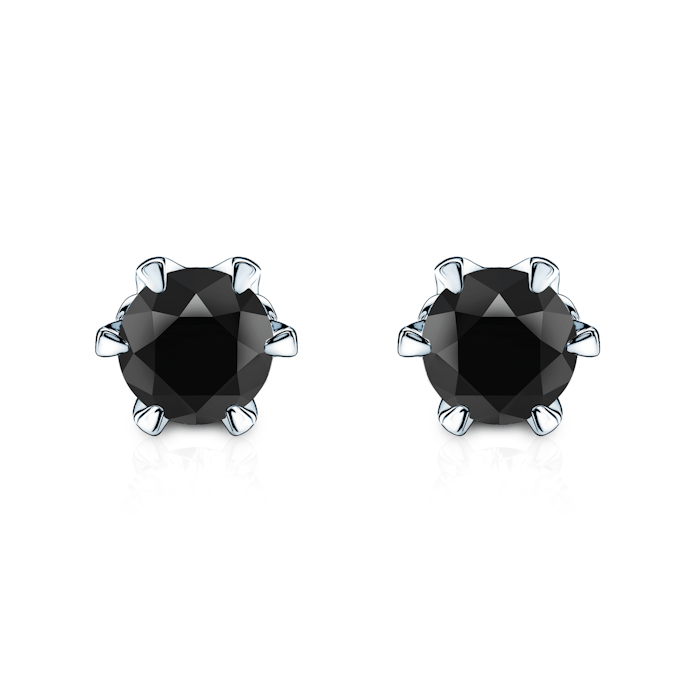 Náušnice The Journey: bílé zlato, černé diamanty