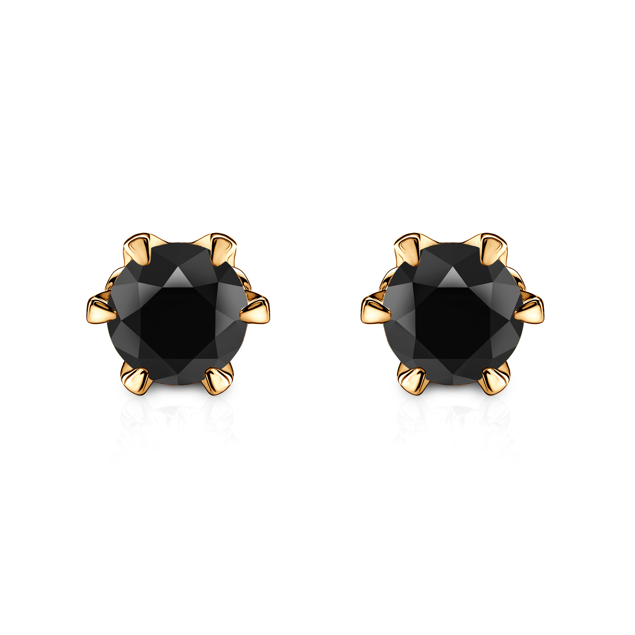 Kolczyki The Journey: złote, czarne diamenty 