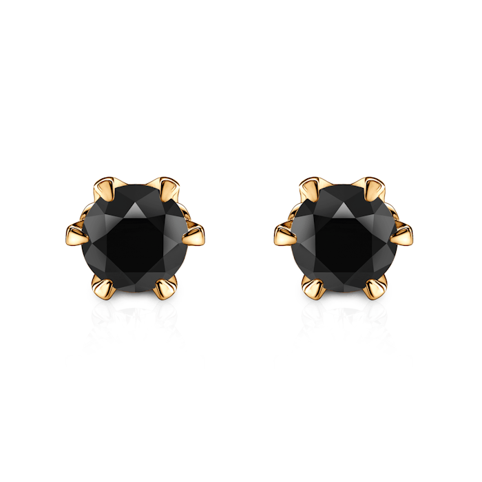 Náušnice The Journey: žluté zlato, černé diamanty