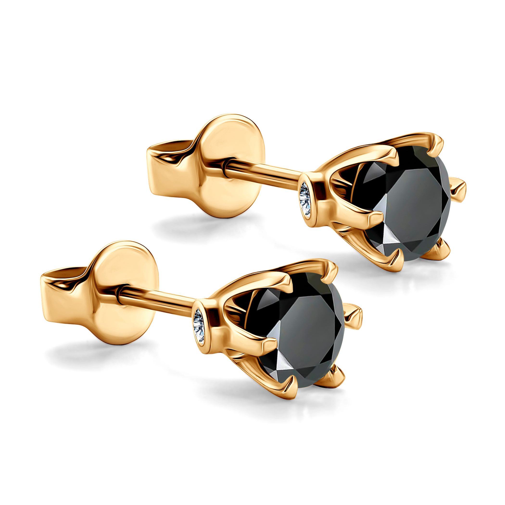 Ohrringe The Journey: Gold, Schwarze Diamanten 