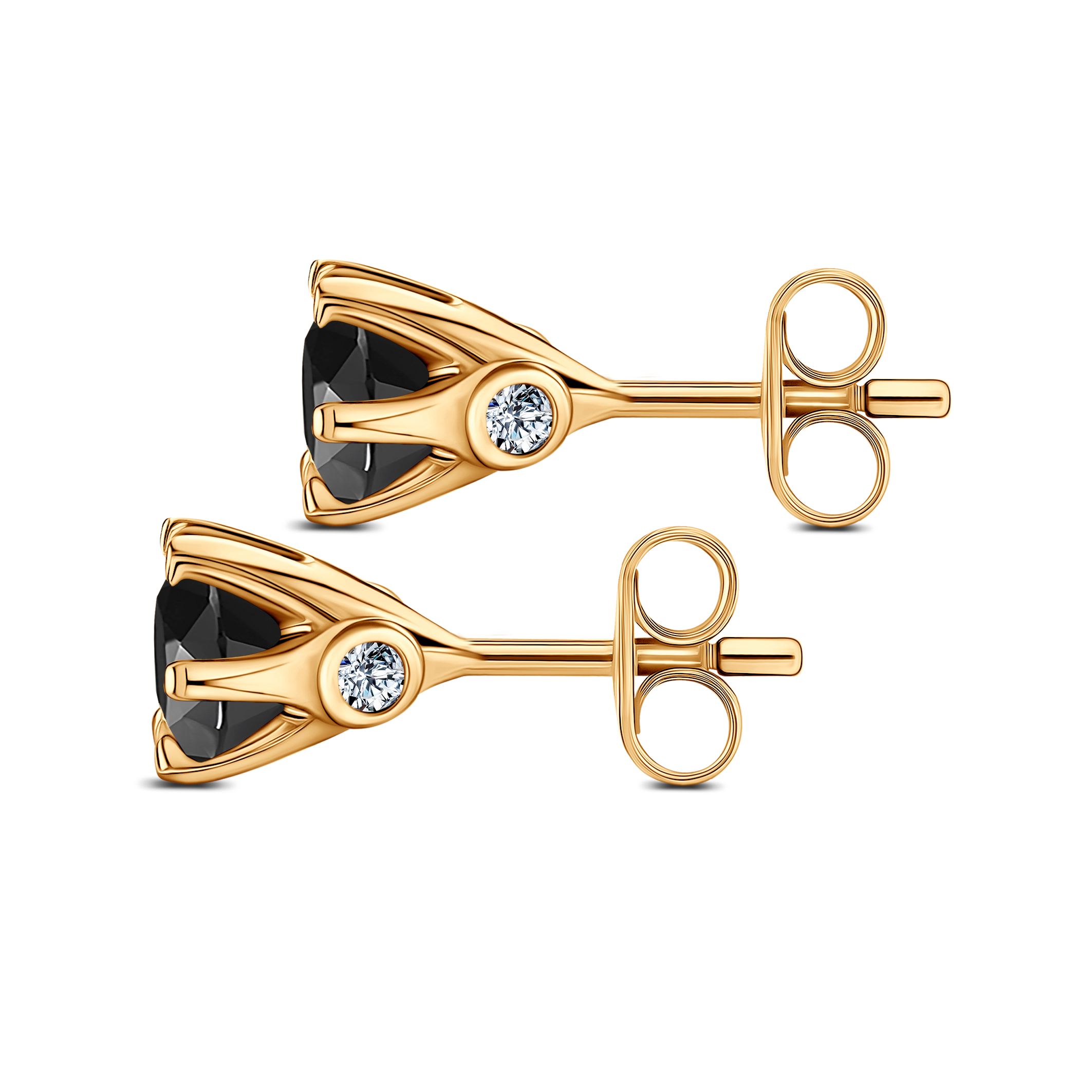 Ohrringe The Journey: Gold, Schwarze Diamanten 