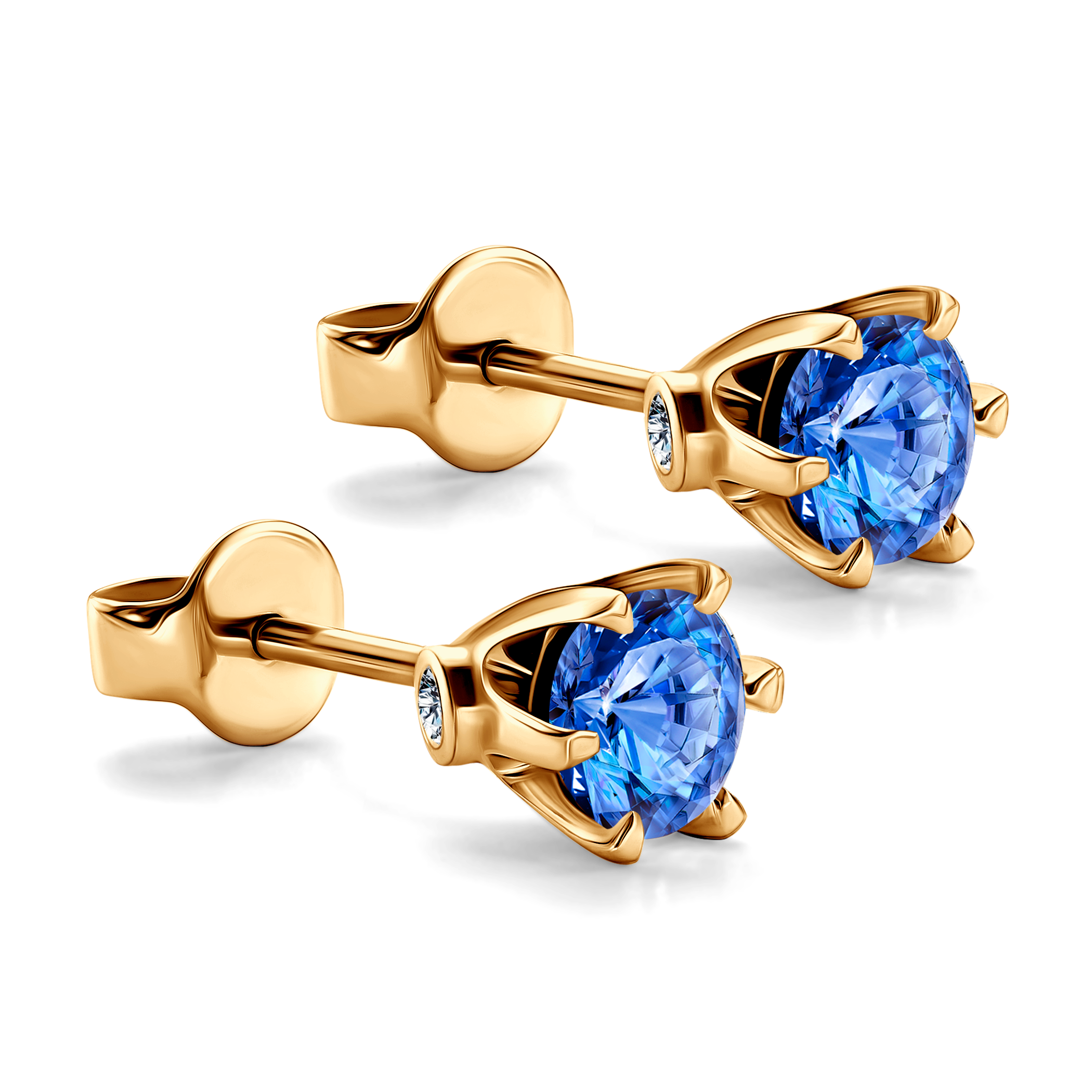 Kolczyki The Journey: złote, szafiry  - 4