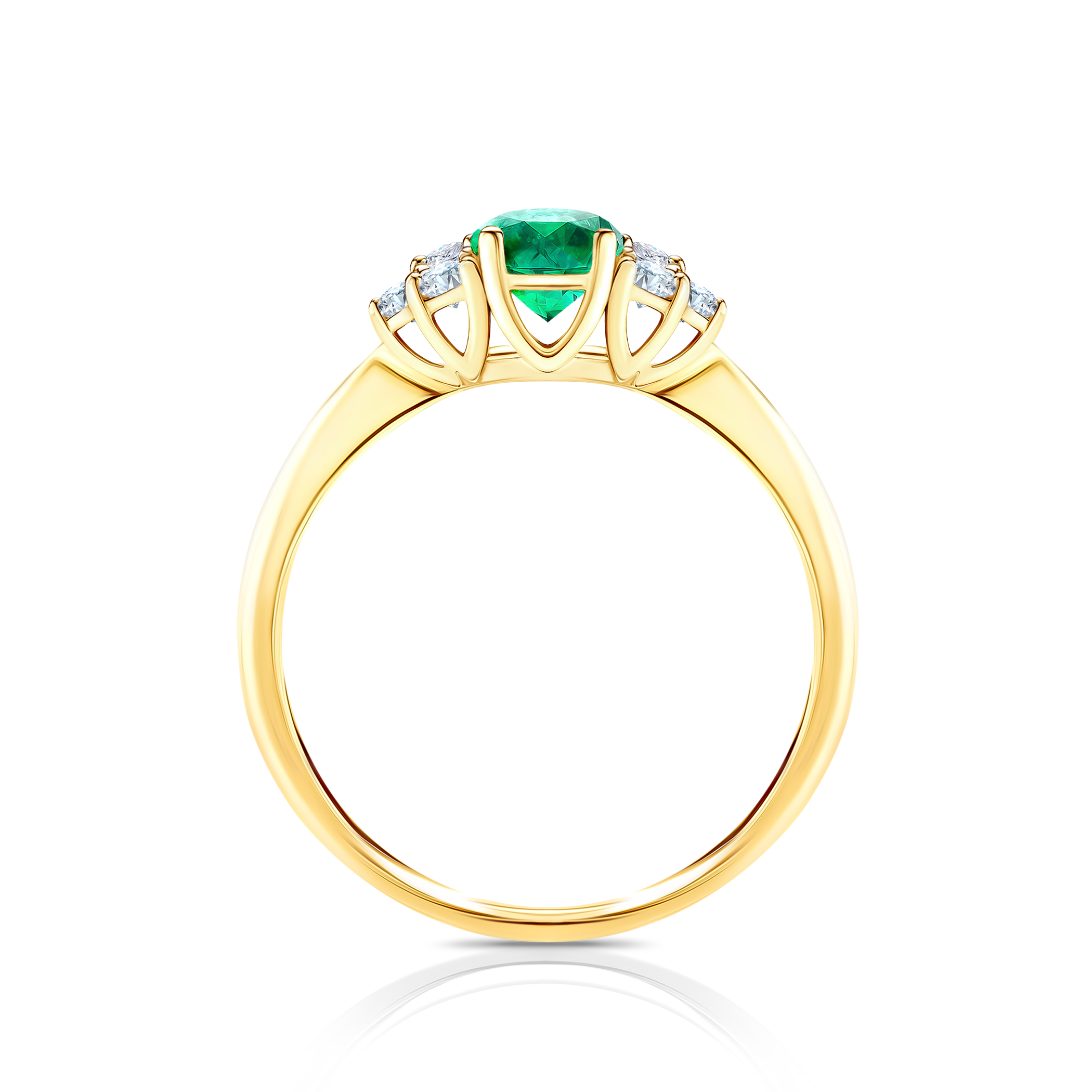 Pierścionek zaręczynowy Fairytale: złoty, szmaragd