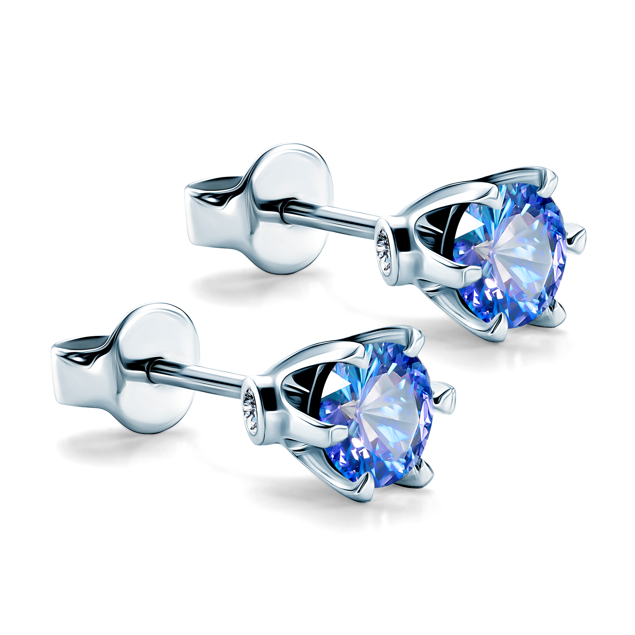 Kolczyki The Journey: białe złoto, tanzanity  - 4