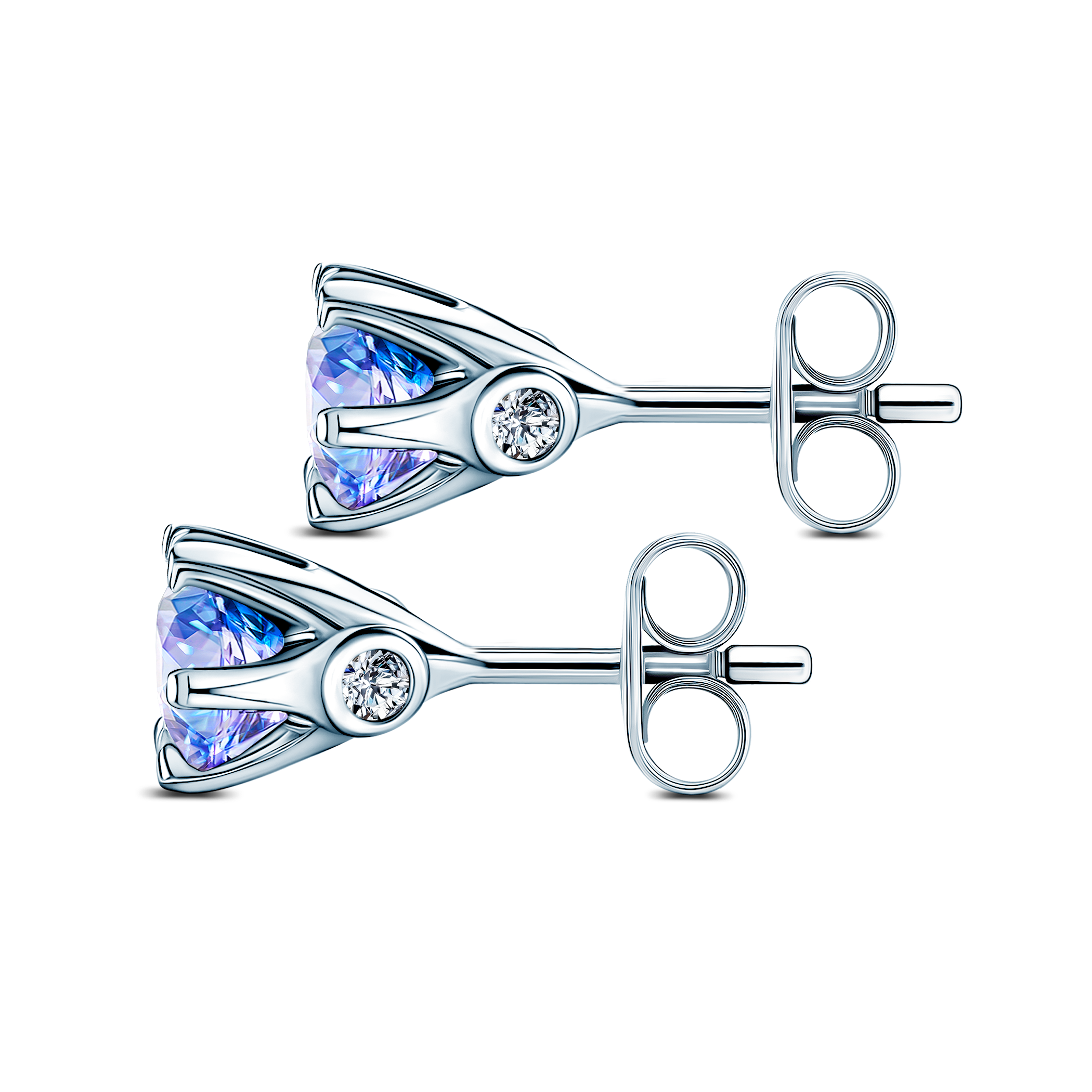 Kolczyki The Journey: białe złoto, tanzanity  - 5