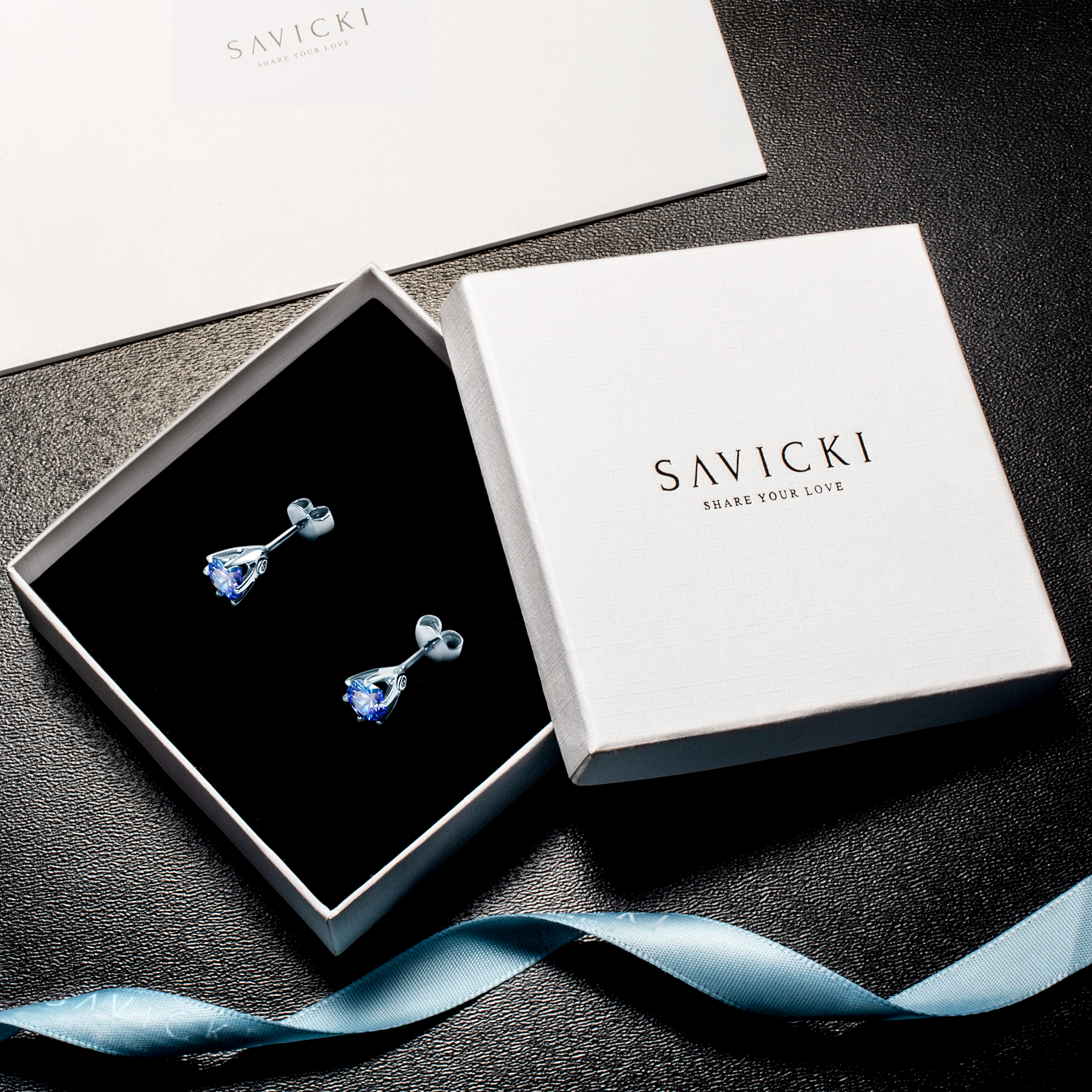 Kolczyki The Journey: białe złoto, tanzanity  - 7