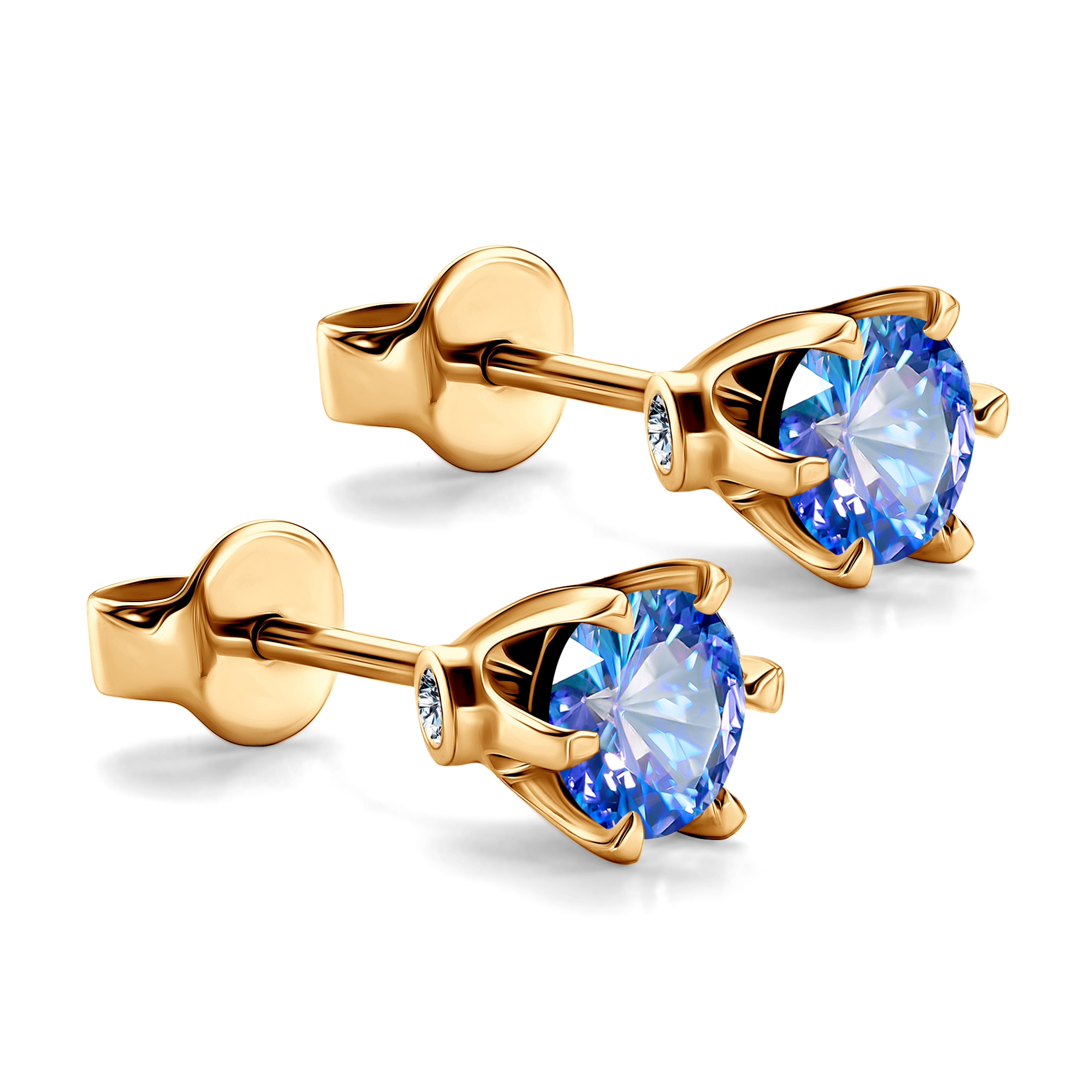 Kolczyki The Journey: złote, tanzanity  - 4