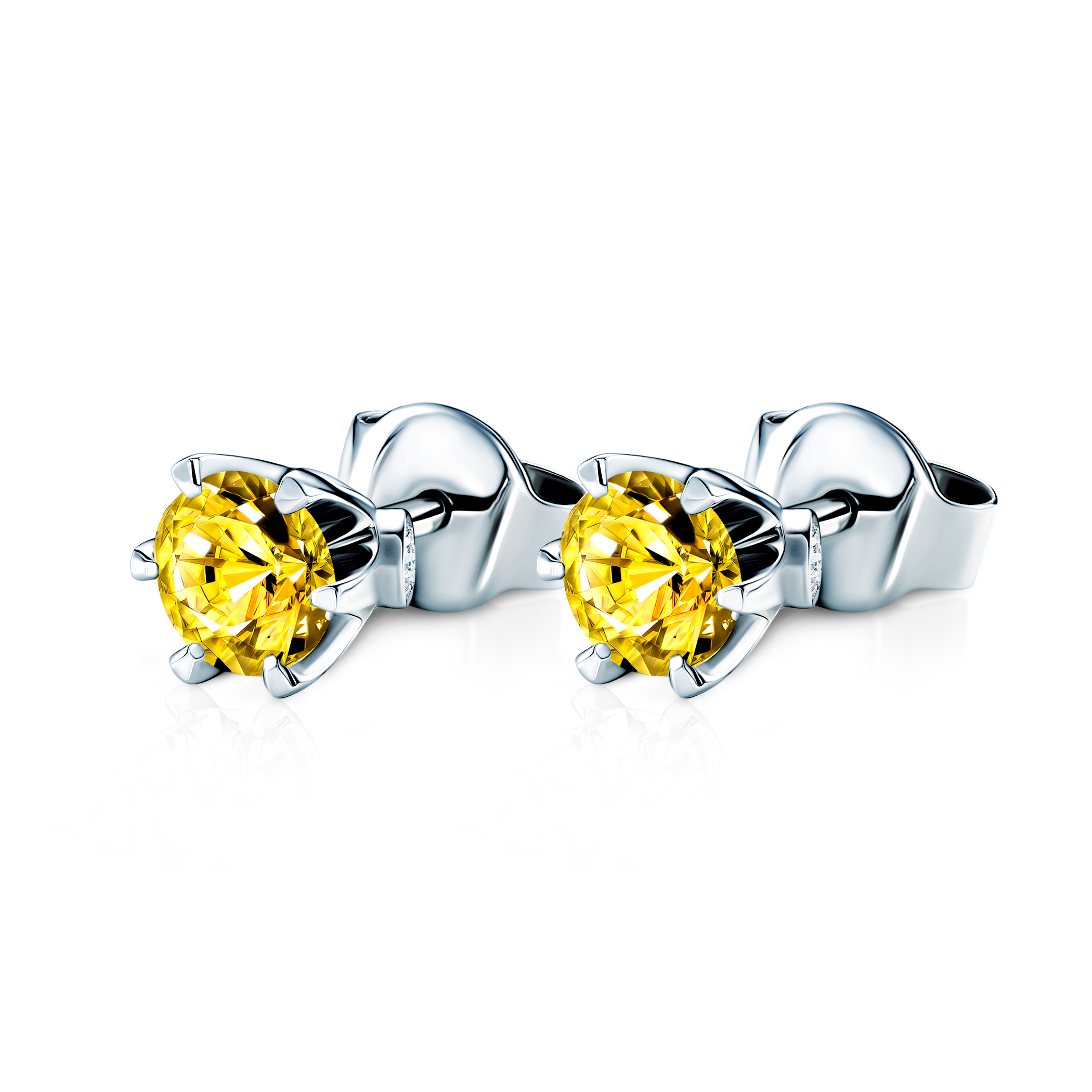 Kolczyki The Journey: białe złoto, żółte szafiry 