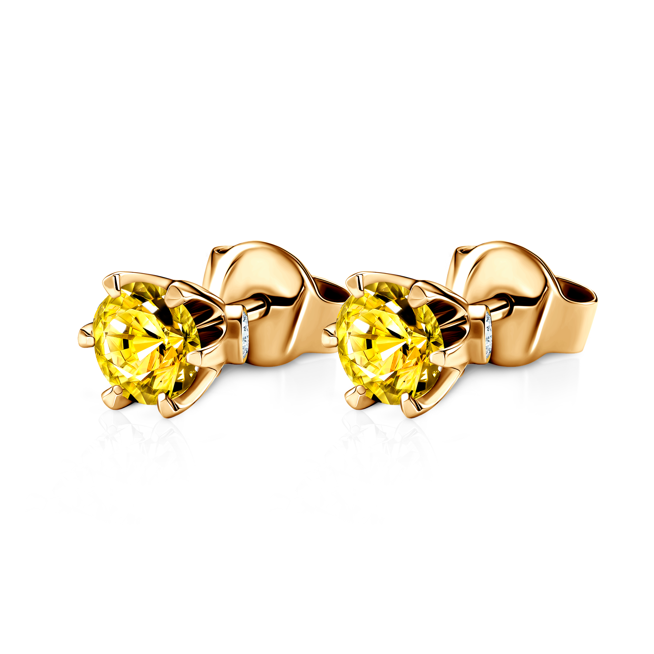 Kolczyki The Journey: złote, żółte szafiry  - 3