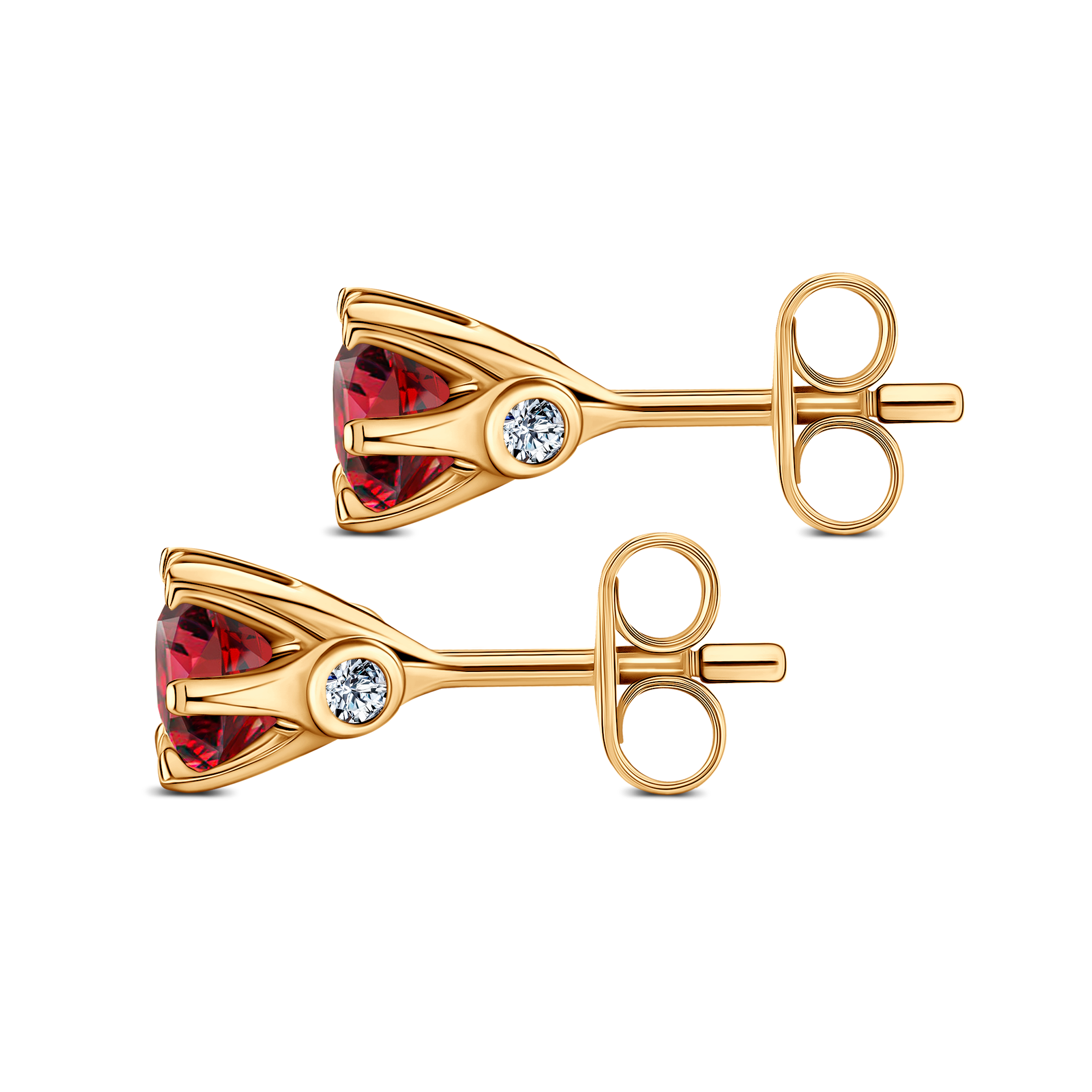 Kolczyki The Journey: złote, rubiny  - 5