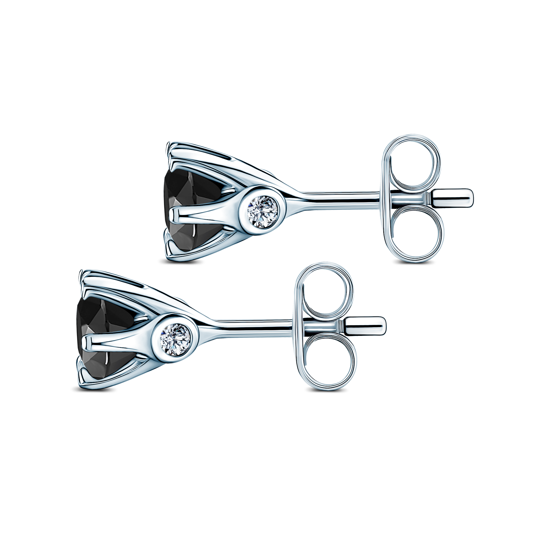 Kolczyki The Journey: białe złoto, czarne diamenty  - 5