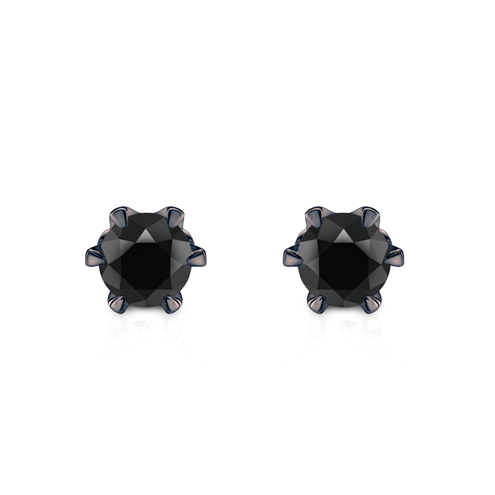 SAVICKI Earrings: Black gold, black diamonds