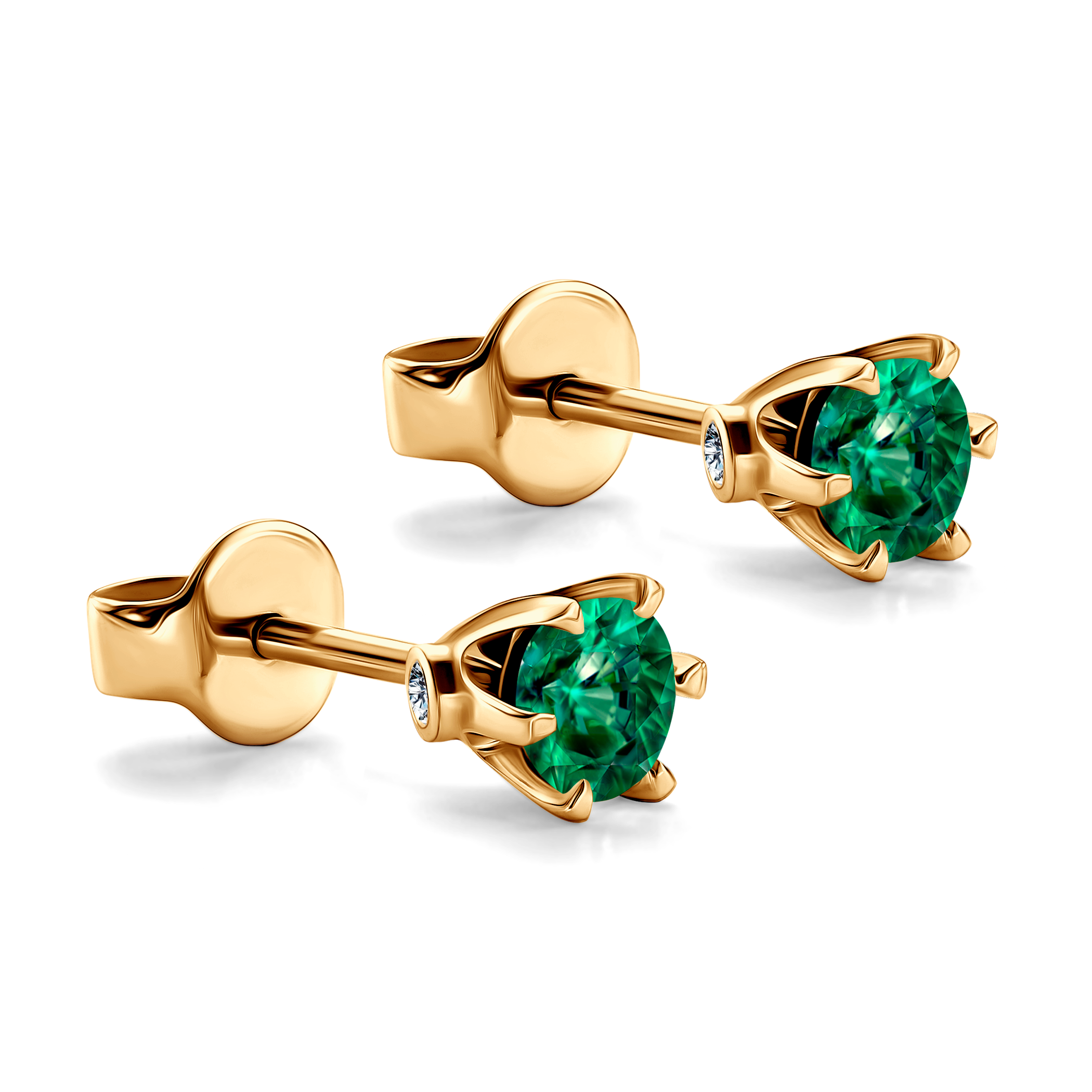 Kolczyki The Journey: złote, szmaragdy  - 4
