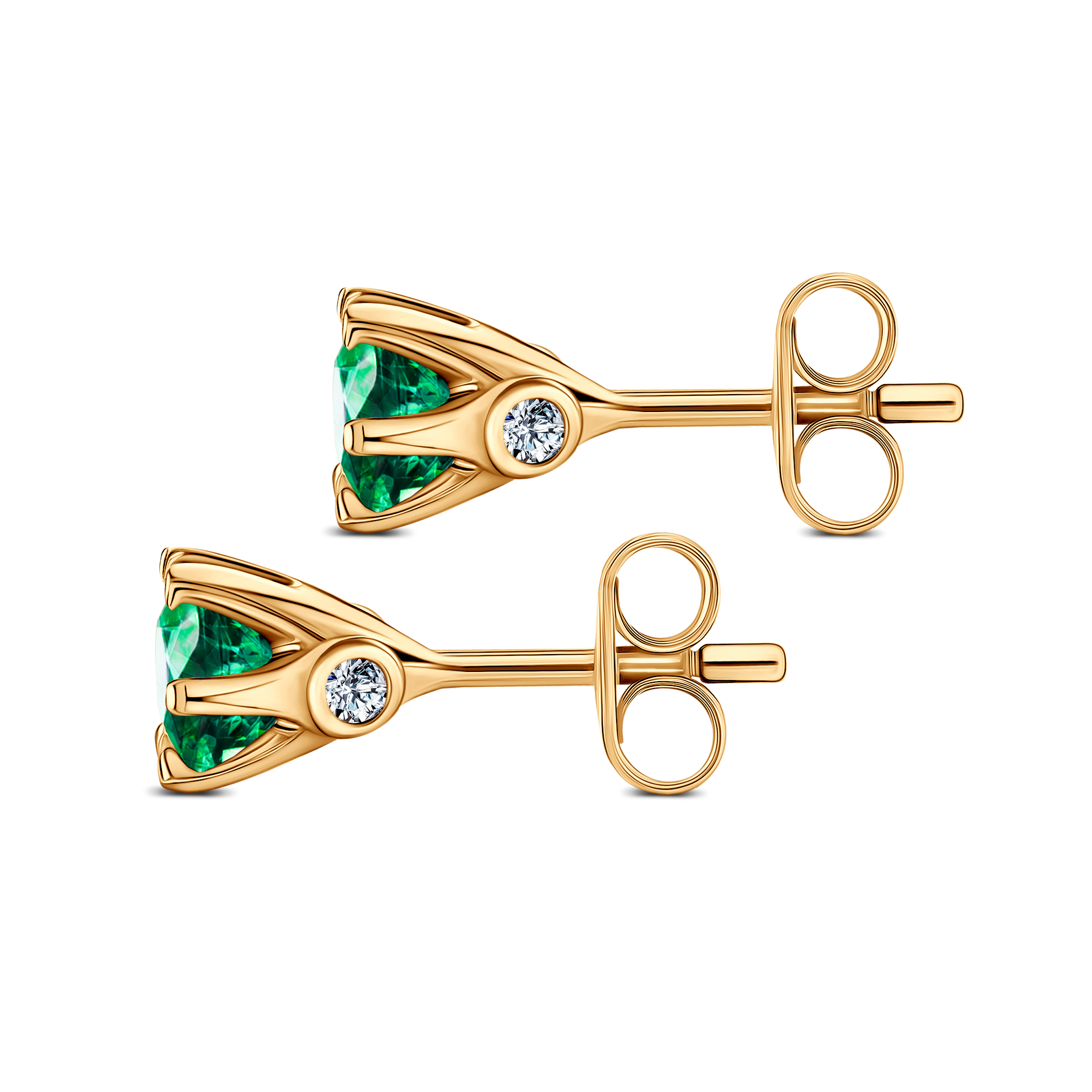 Kolczyki The Journey: złote, szmaragdy  - 5
