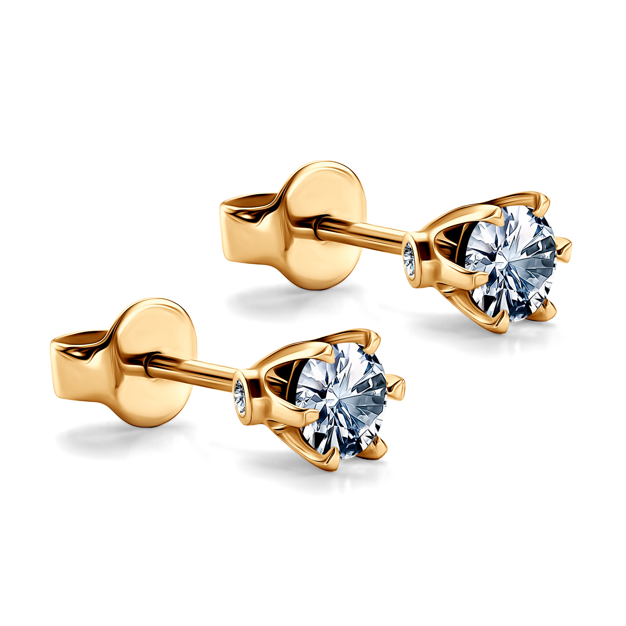 Kolczyki The Journey: złote, biały szafiry 