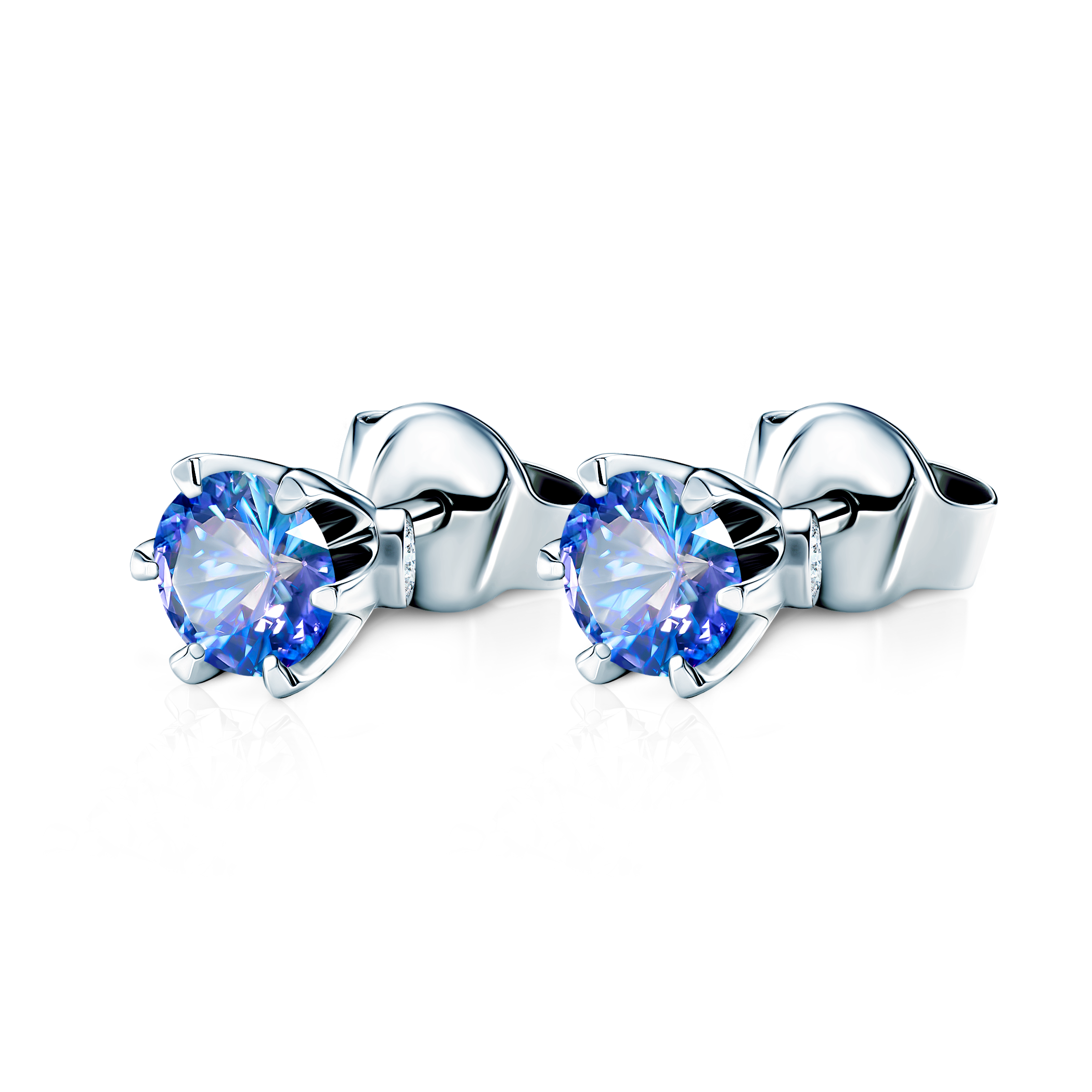 Kolczyki The Journey: białe złoto, tanzanity  - 3