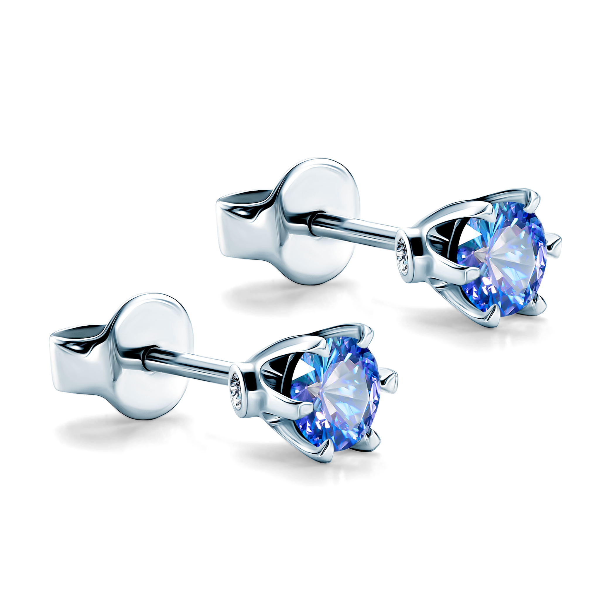 Kolczyki The Journey: białe złoto, tanzanity  - 4