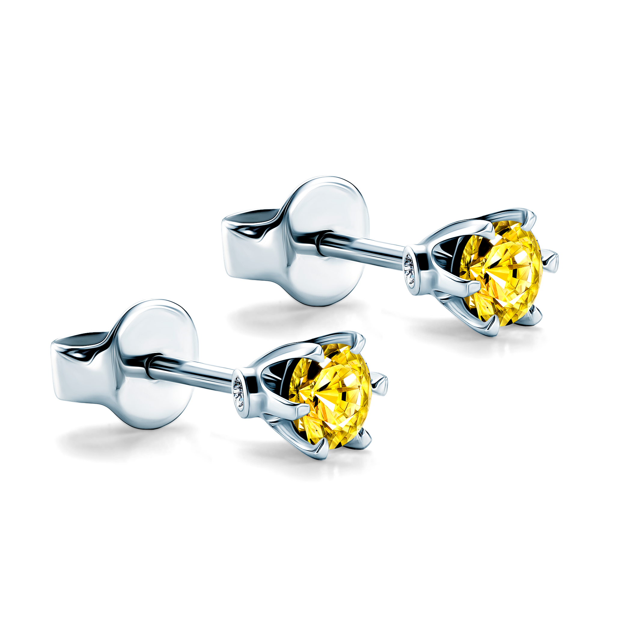 Kolczyki The Journey: białe złoto, żółte szafiry