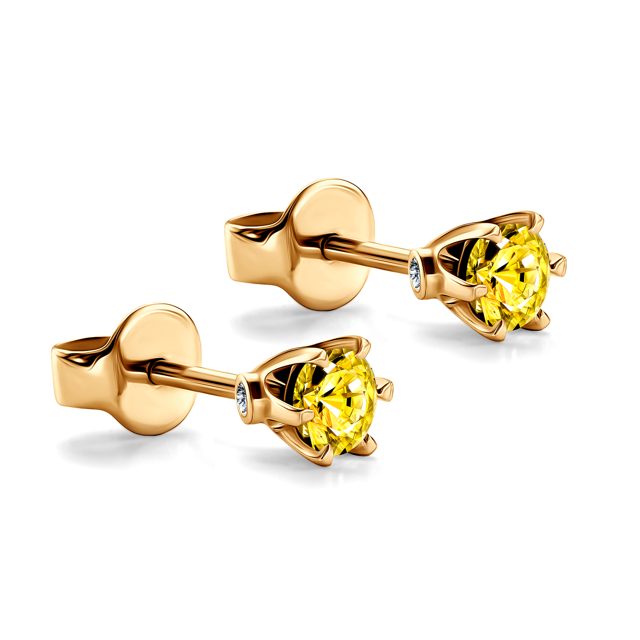 Kolczyki The Journey: złote, żółte szafiry  - 4