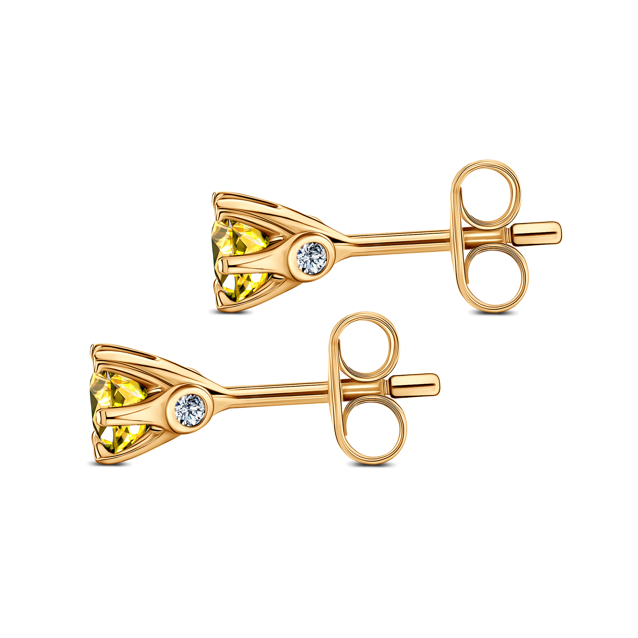 Kolczyki The Journey: złote, żółte szafiry  - 5