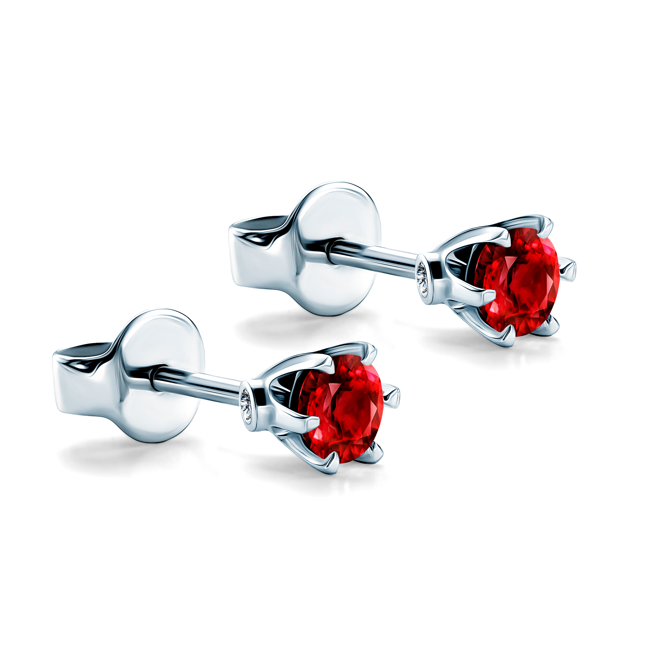 Kolczyki The Journey: białe złoto, rubiny  - 4