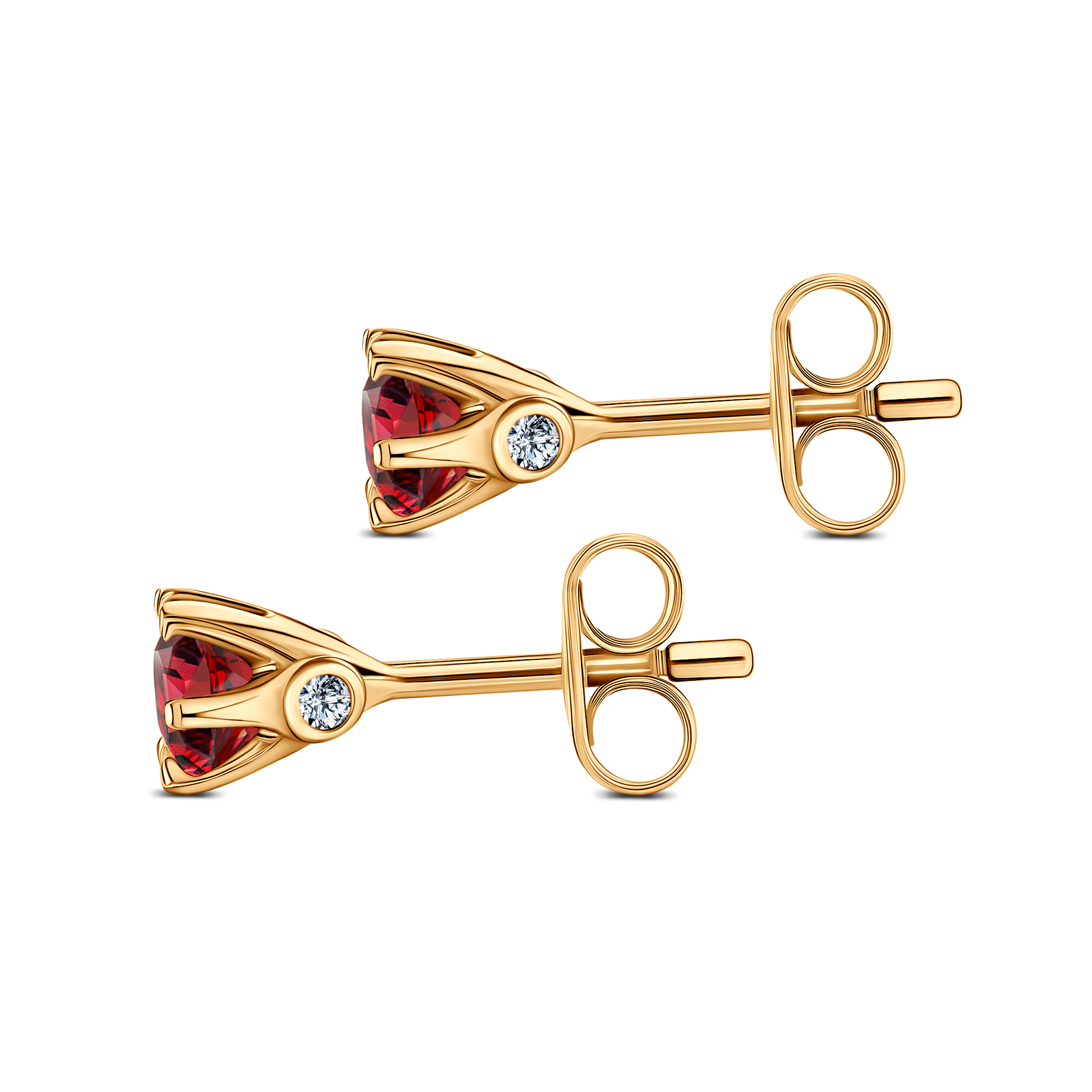 Kolczyki The Journey: złote, rubiny 