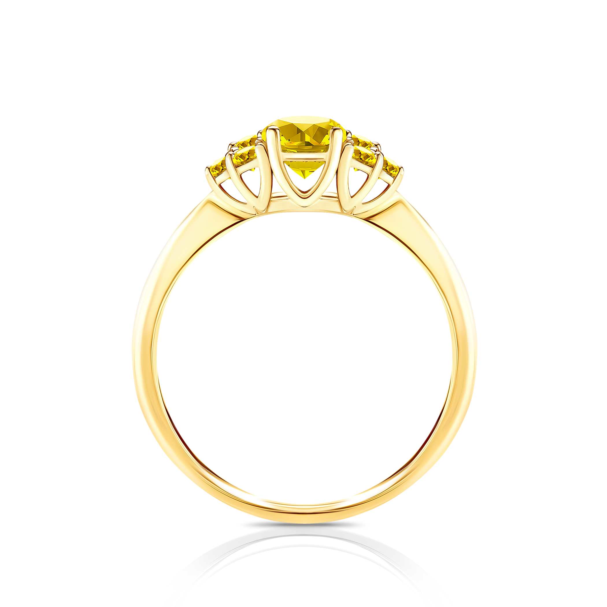 Pierścionek zaręczynowy Fairytale: złoty, żółty szafir - 3