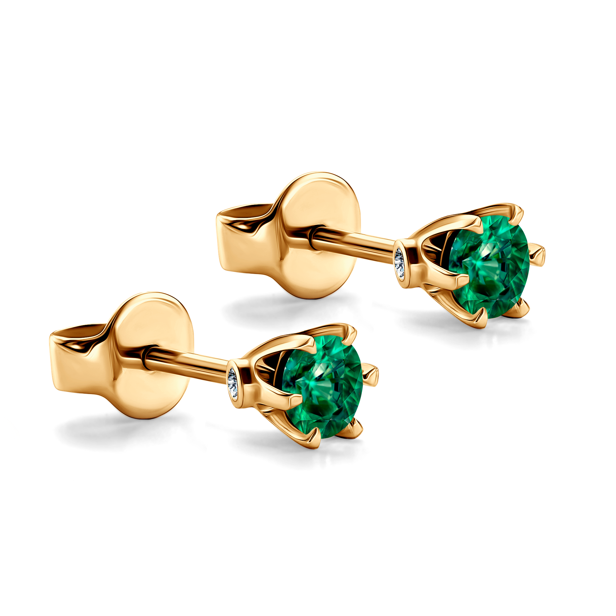 Kolczyki The Journey: złote, szmaragdy  - 4