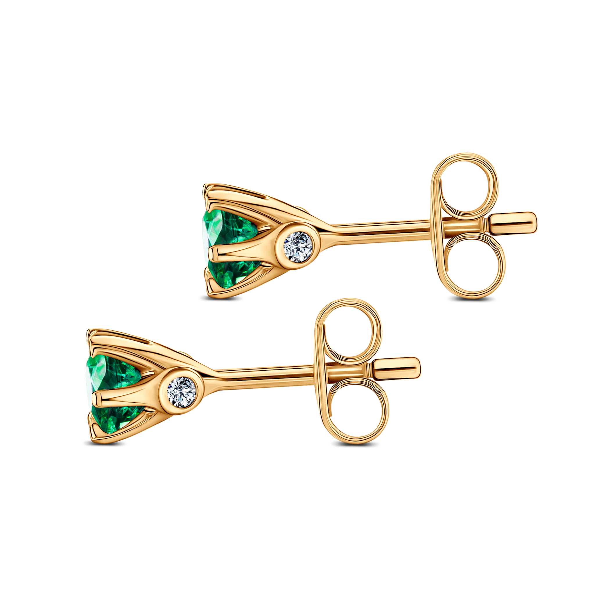 Kolczyki The Journey: złote, szmaragdy  - 5