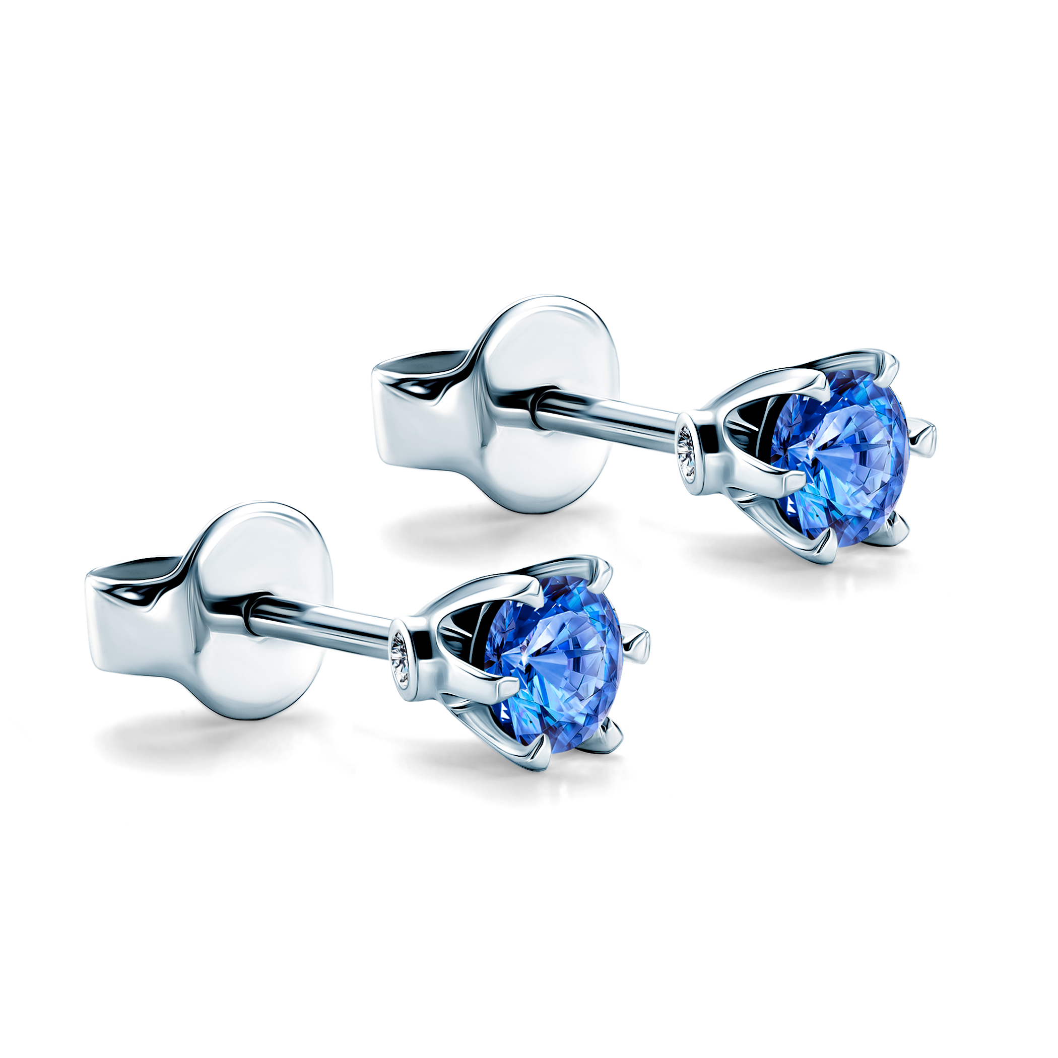 Kolczyki The Journey: białe złoto, niebieskie szafiry  - 4