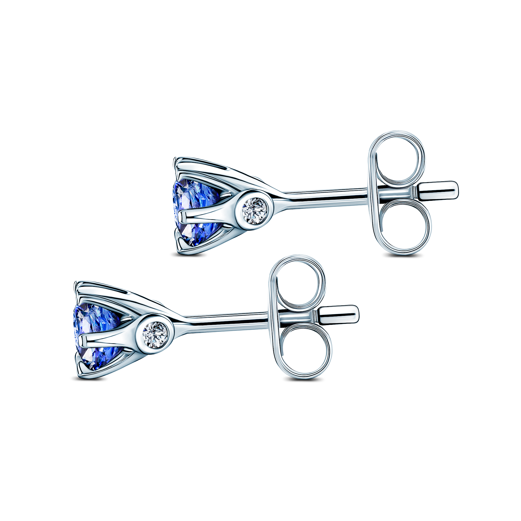 Kolczyki The Journey: białe złoto, niebieskie szafiry  - 5