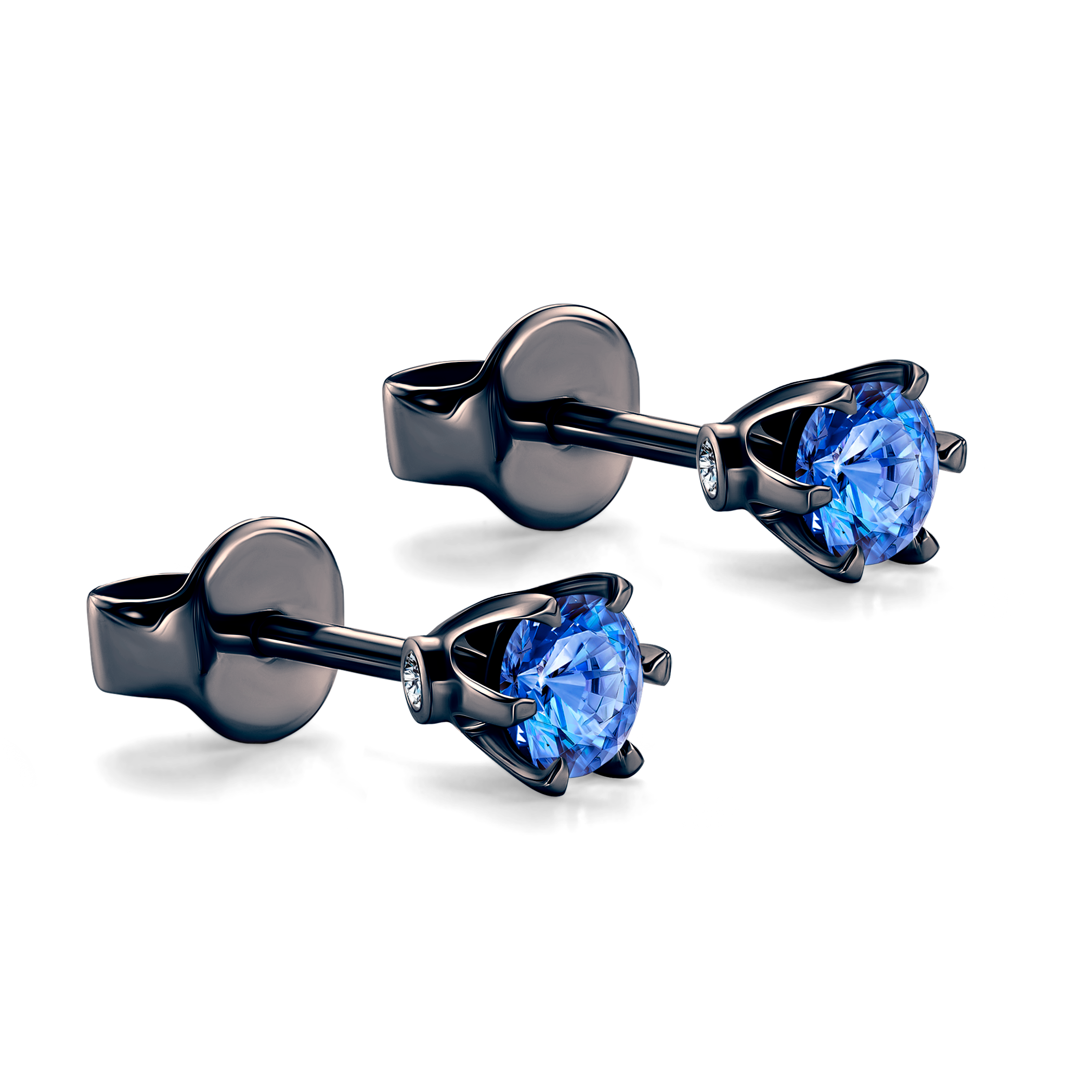 Kolczyki The Journey: czarne złoto, szafiry 