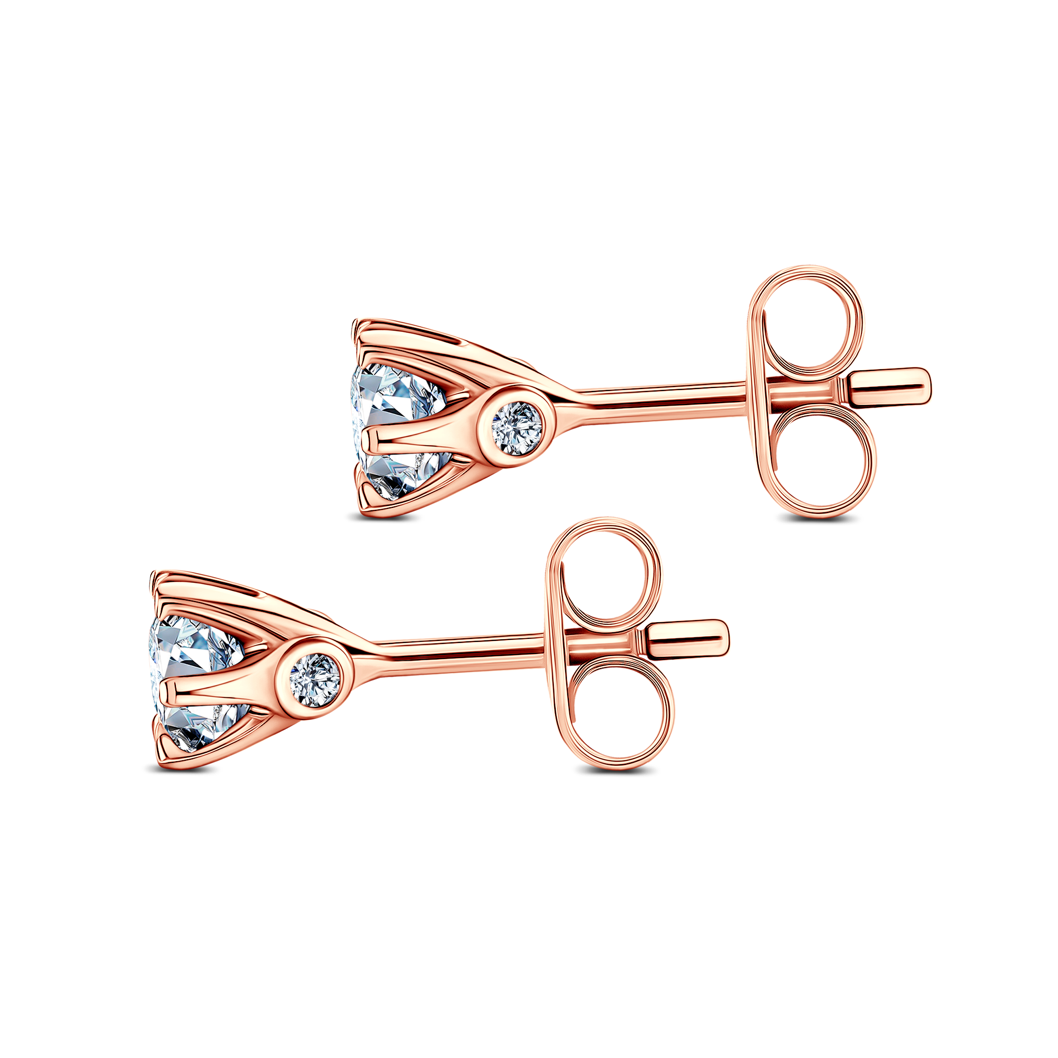 Kolczyki The Journey: różowe złoto, białe szafiry 