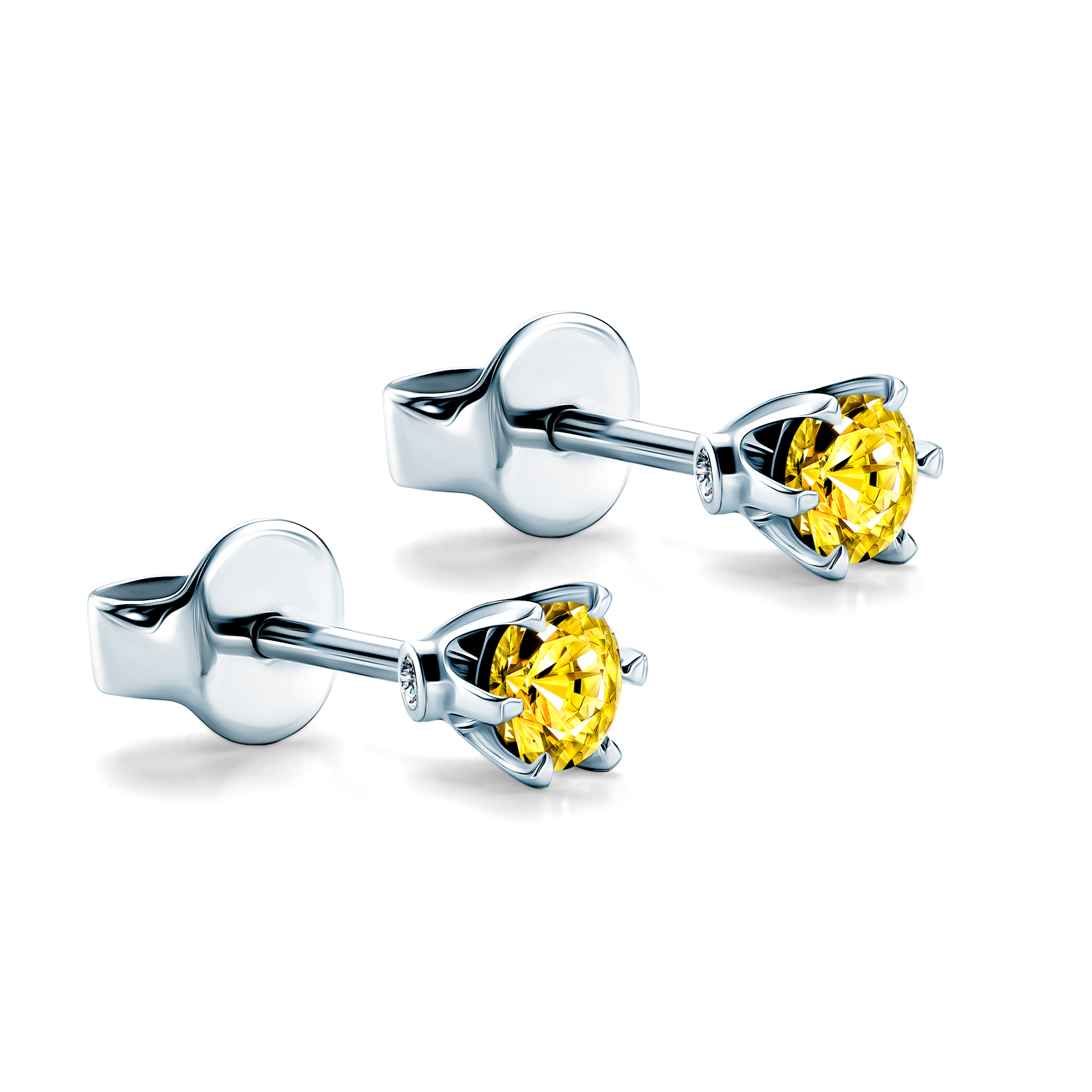 Kolczyki The Journey: białe złoto, żółte szafiry