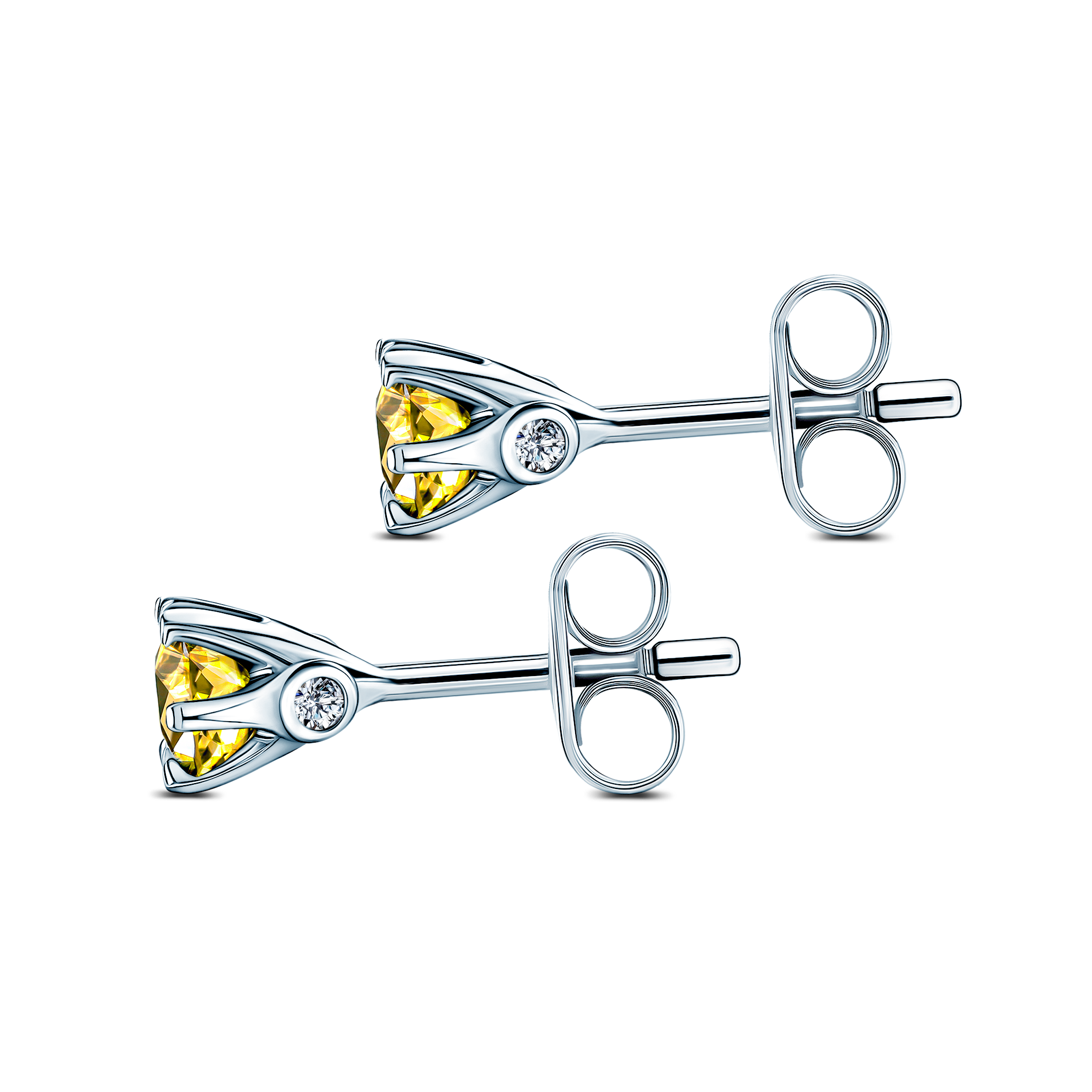 Kolczyki The Journey: białe złoto, żółte szafiry