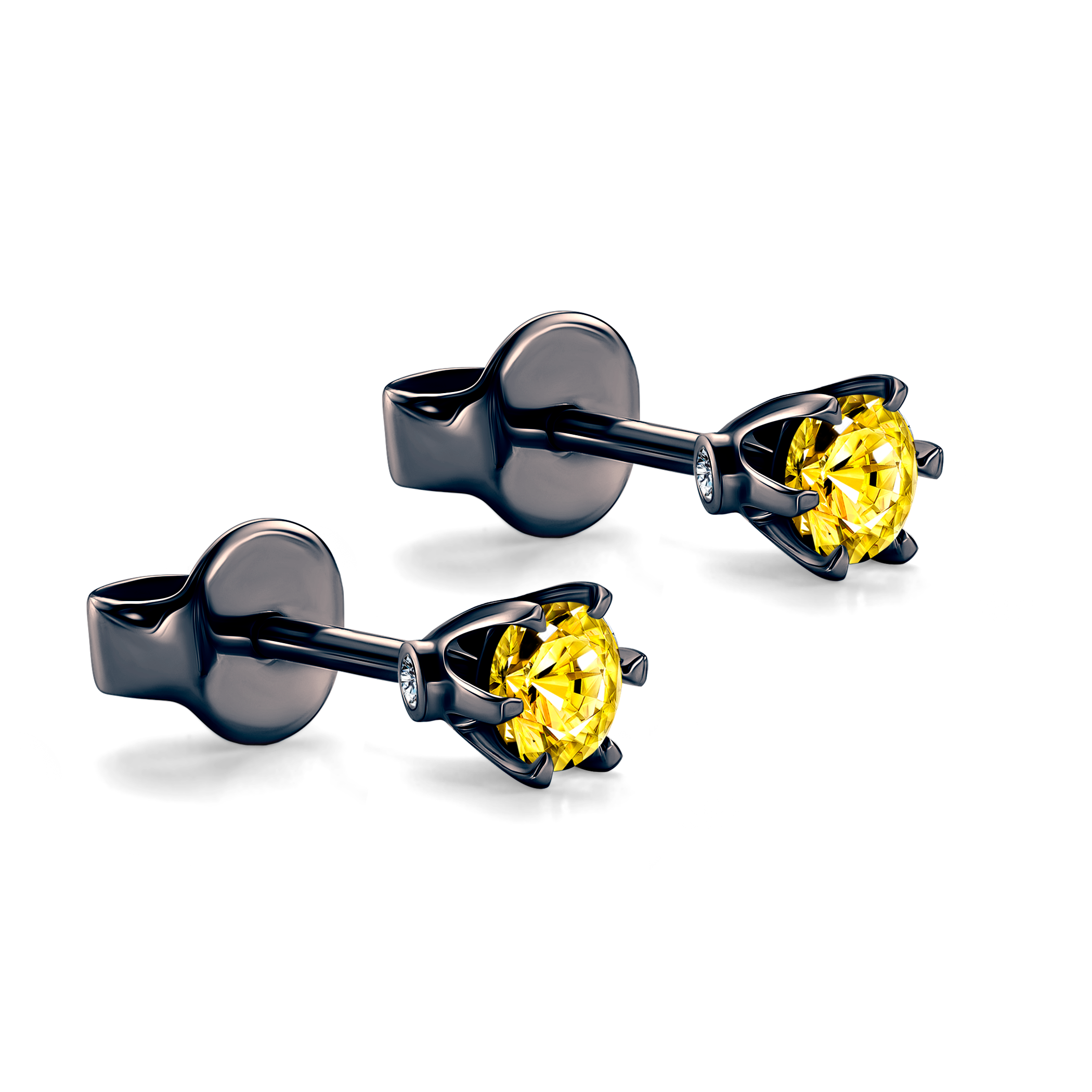 Kolczyki The Journey: czarne złoto, żółte szafiry