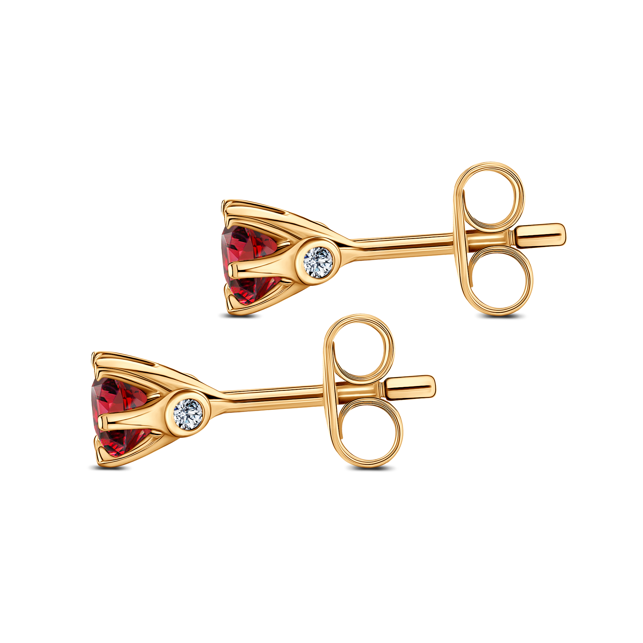 Kolczyki The Journey: złote, rubiny - 5