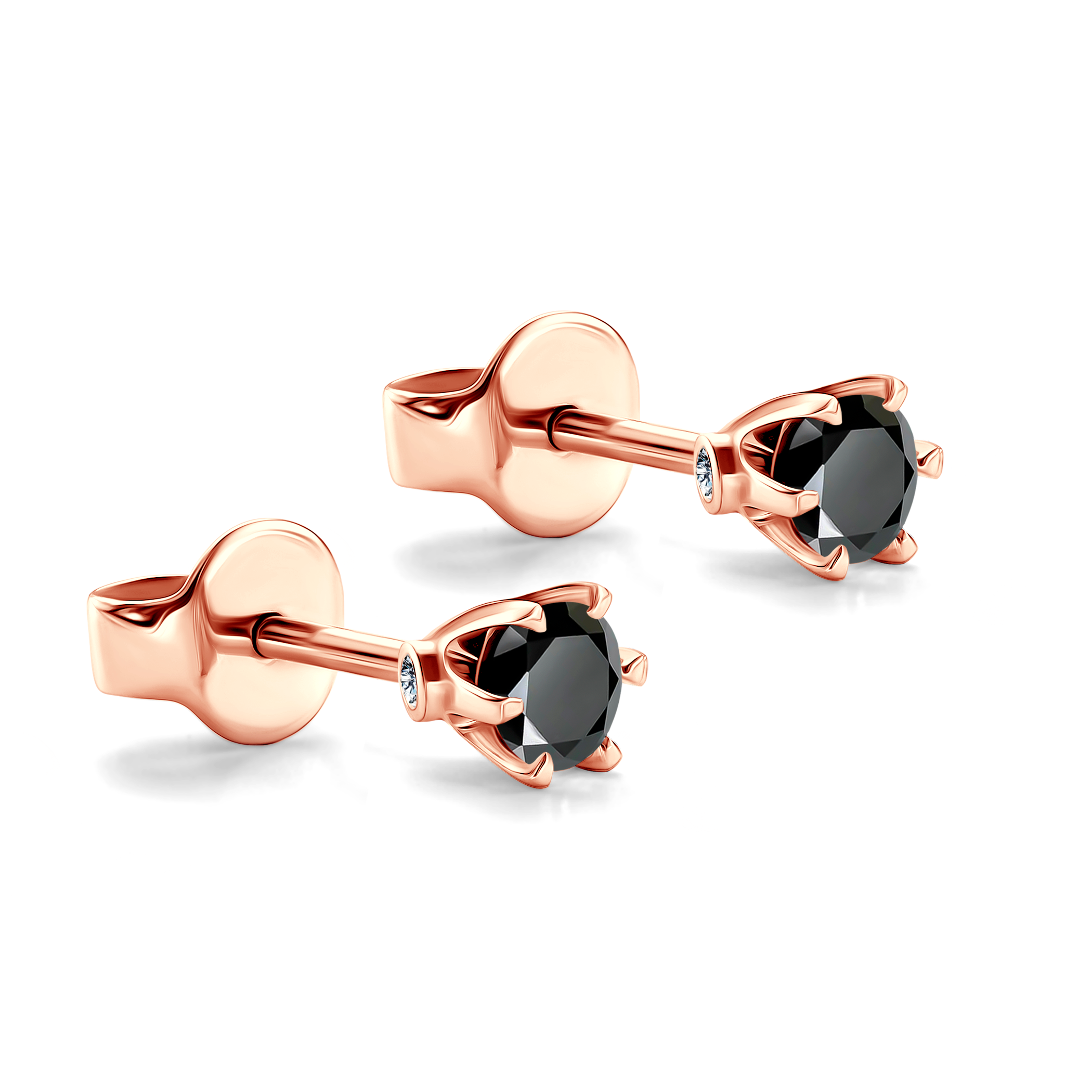 Kolczyki The Journey: różowe złoto, czarne diamenty