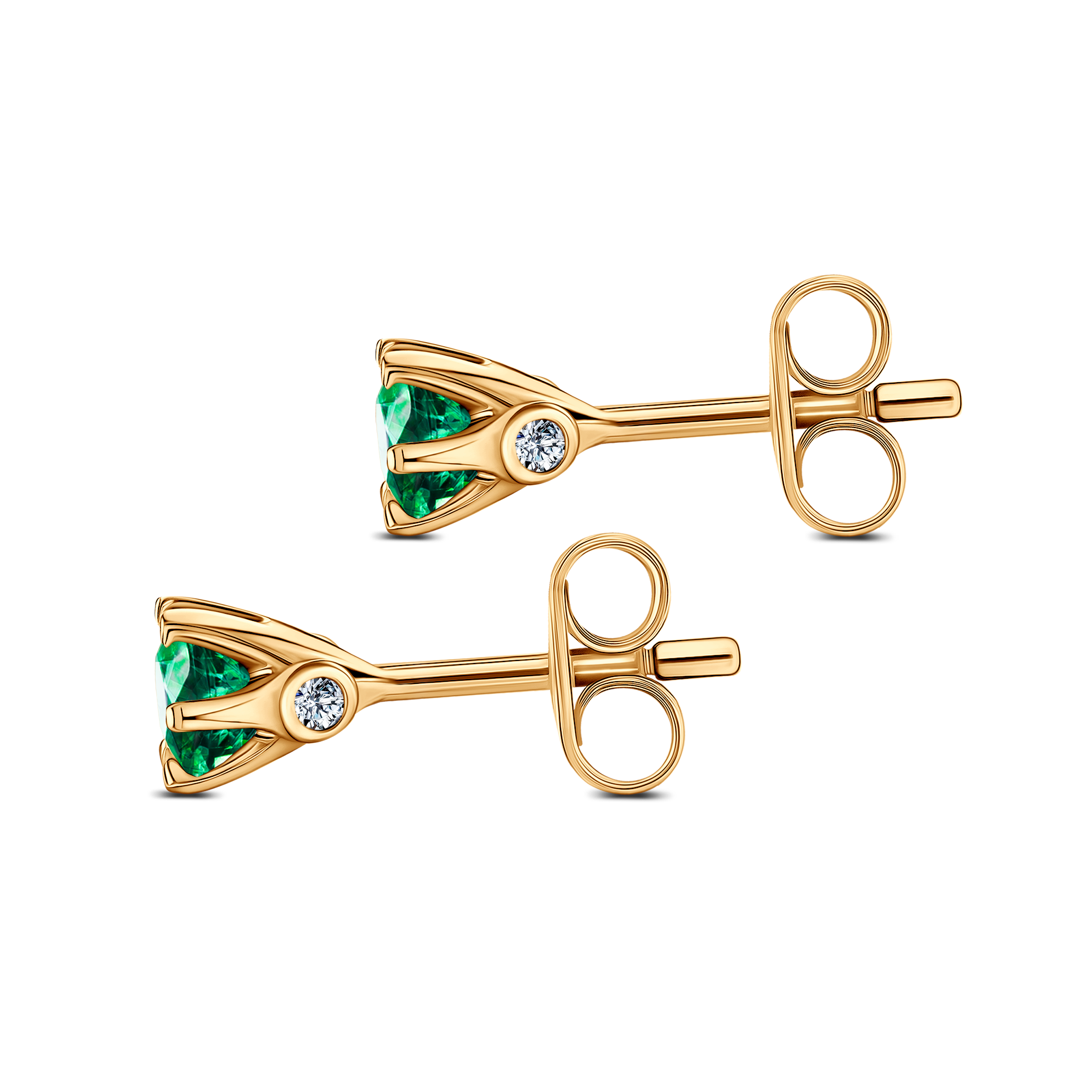 Kolczyki The Journey: złote, szmaragdy - 5