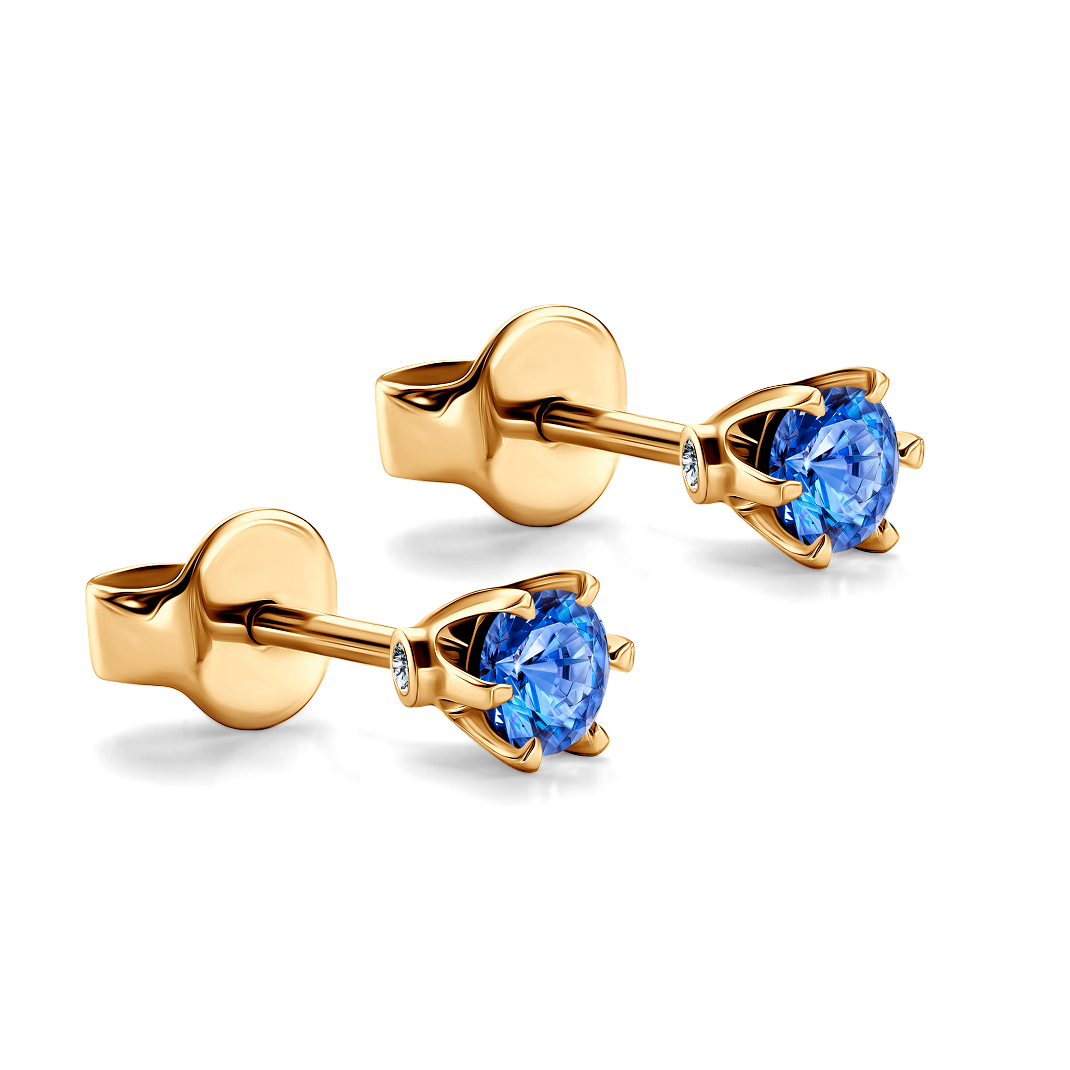 Kolczyki The Journey: złote, niebieskie szafiry