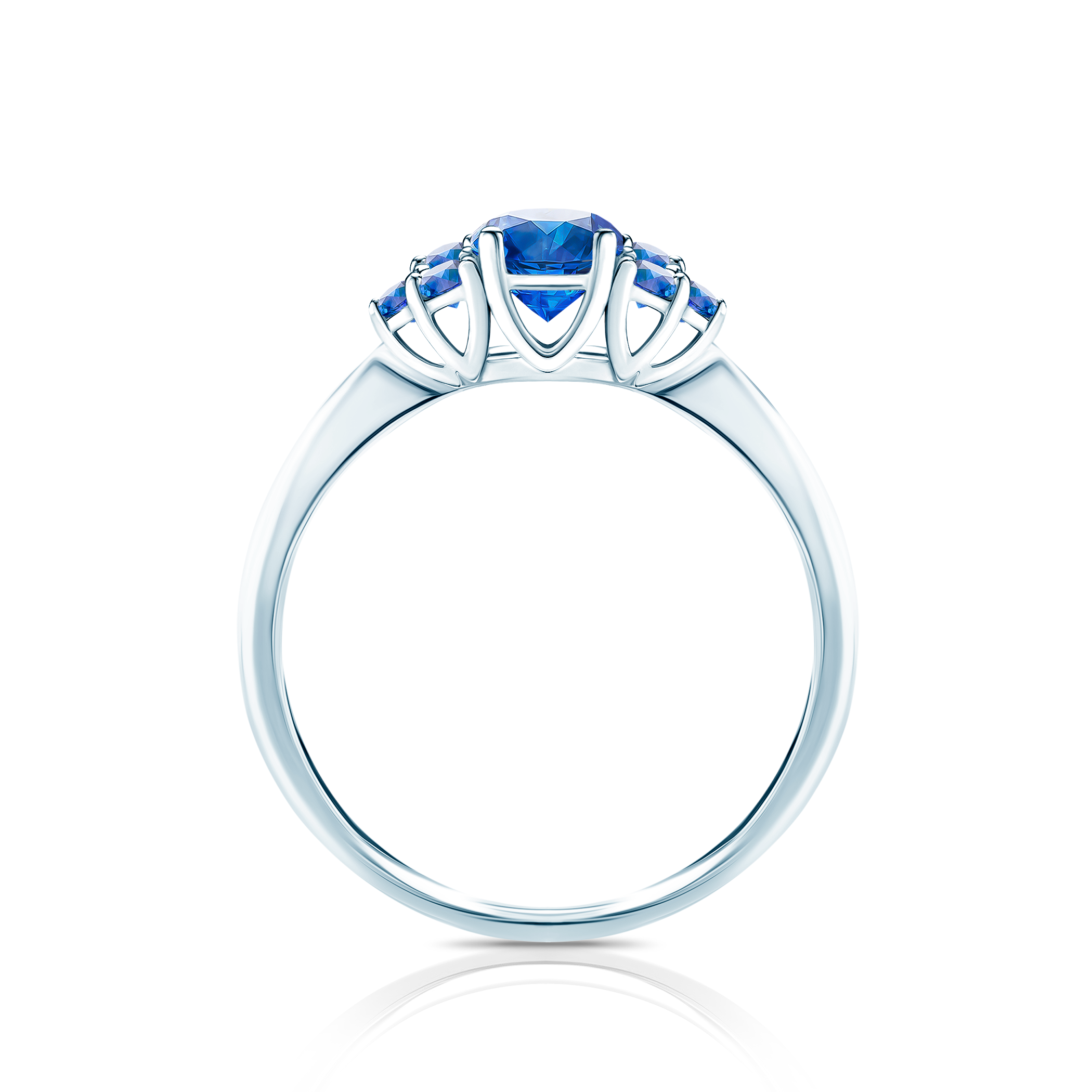 Pierścionek zaręczynowy Fairytale: białe złoto, niebieski szafir