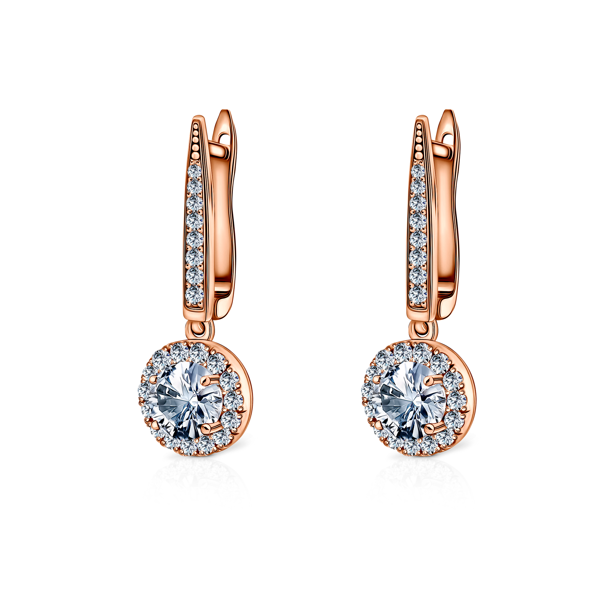 Ohrringe This is Love: Roségold, Weiße Saphire, Diamanten  - 3